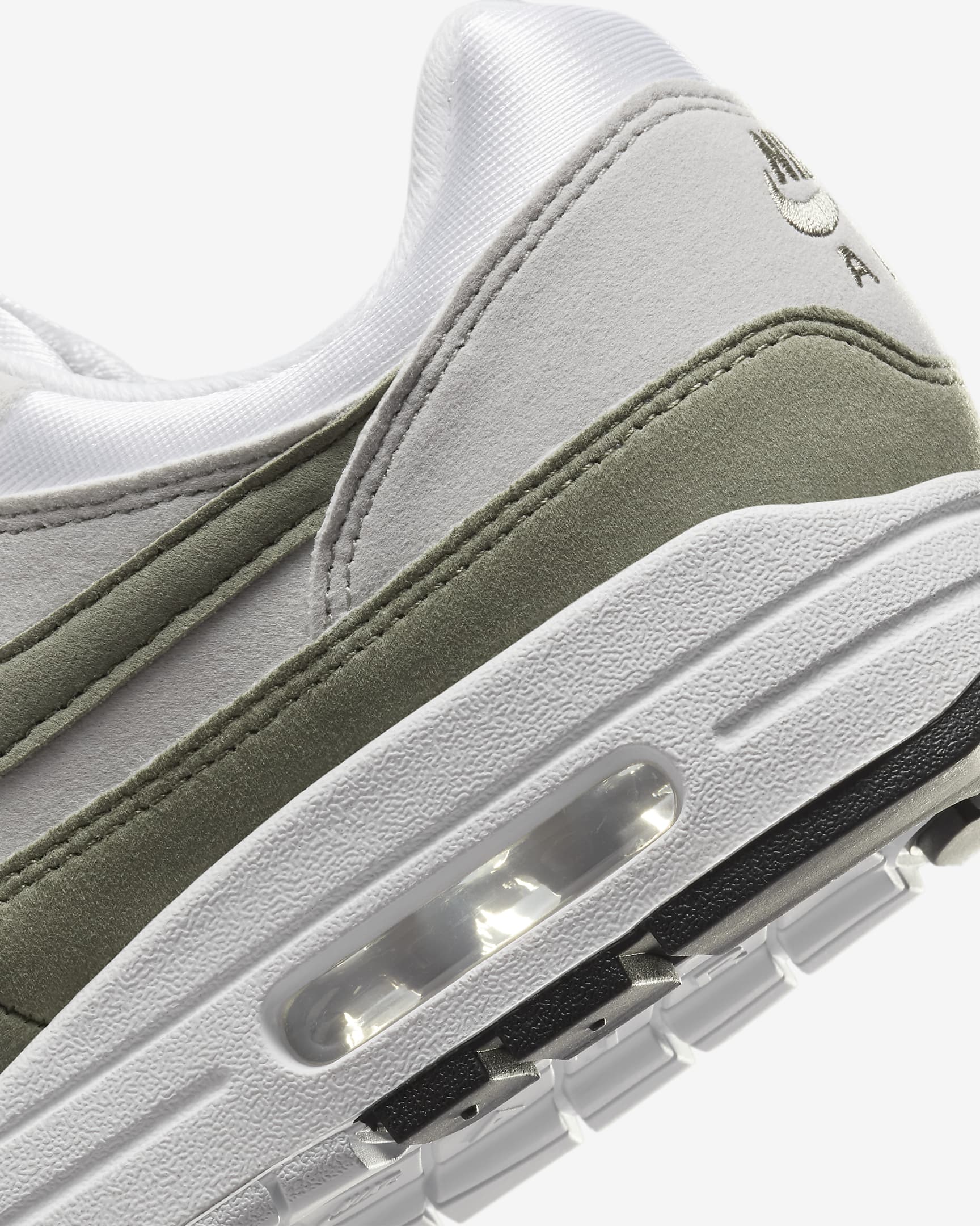 Nike Air Max 1 Women's Shoes - White/Neutral Grey/Black/Light Army