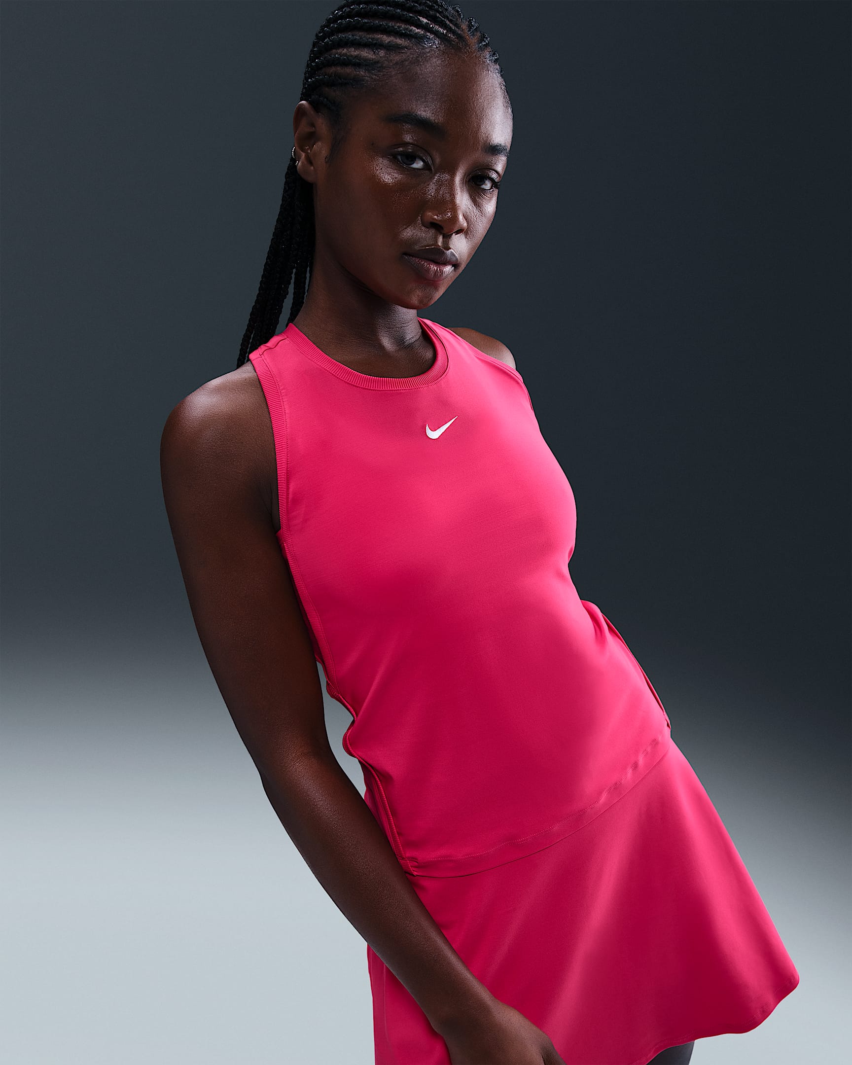 Nike Victory Women's Dri-FIT Tennis Tank Top - Rush Pink/White