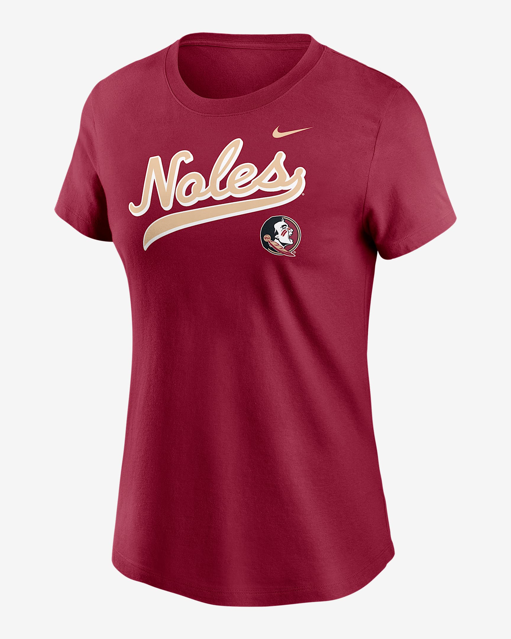 Florida State Athletic Prep Arch Local Script Women's Nike College T-Shirt - Maroon