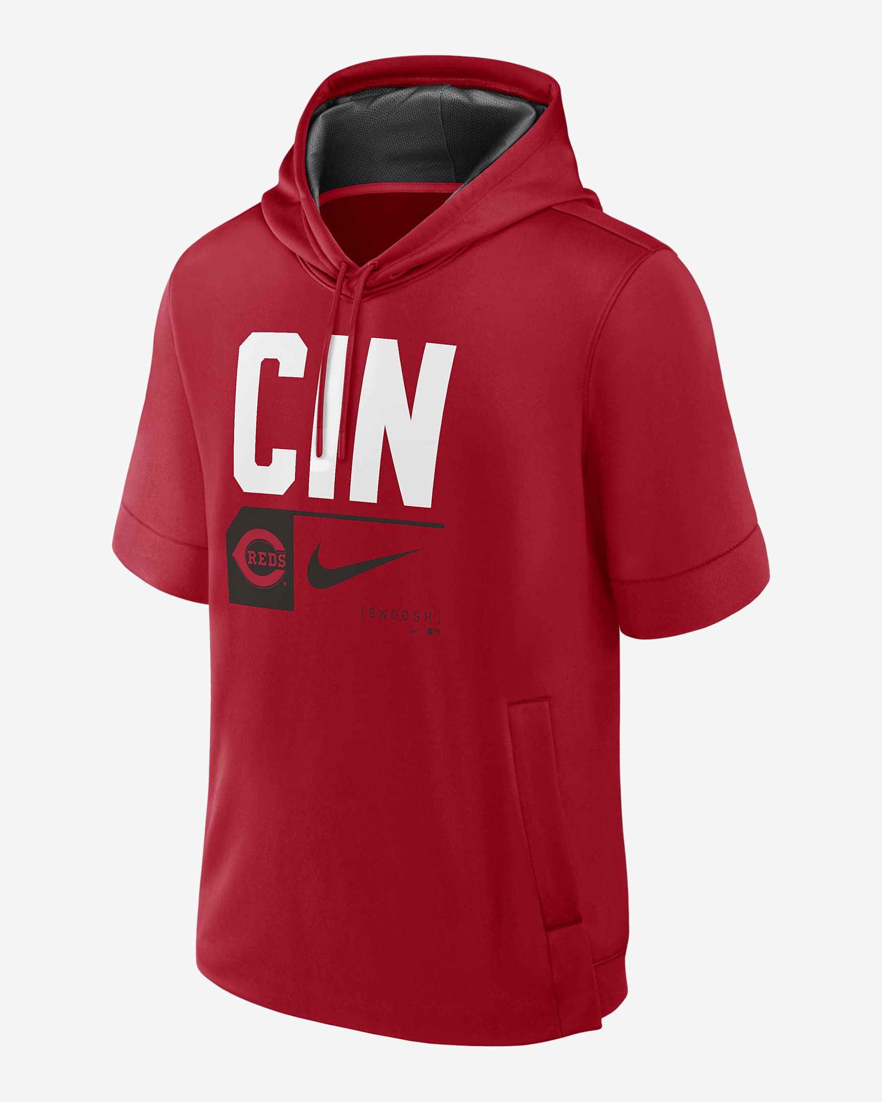 Cincinnati Reds Tri Code Lockup Men's Nike MLB Short-Sleeve Pullover Hoodie - Red