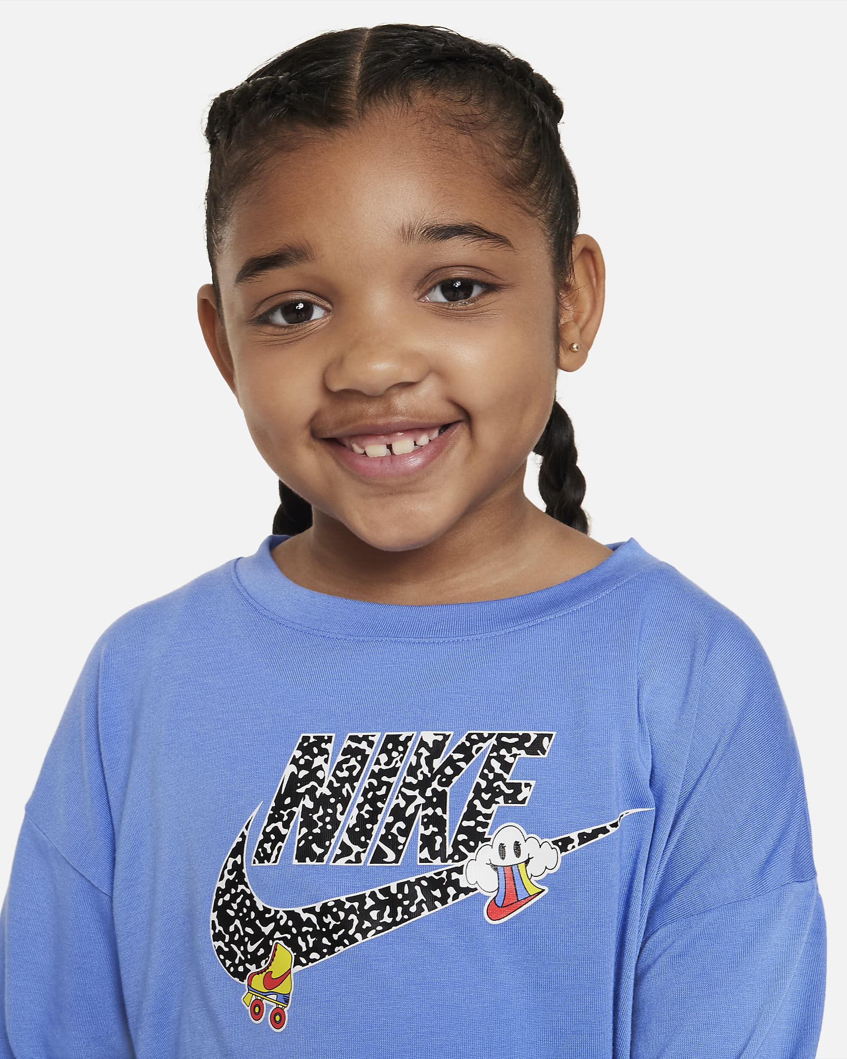 Nike Notebook Print Long Sleeve Knit Top Little Kids Top - Polar