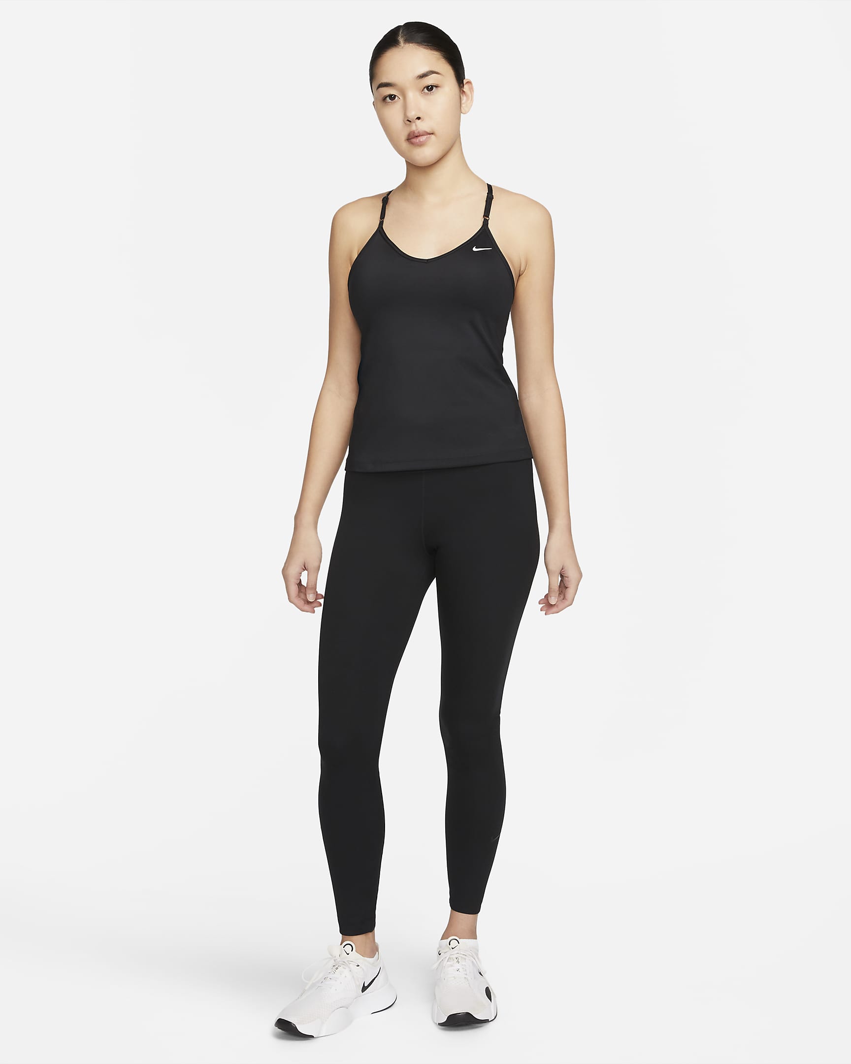 Nike Indy Women's Bra Tank Top - Black/Dark Smoke Grey/White