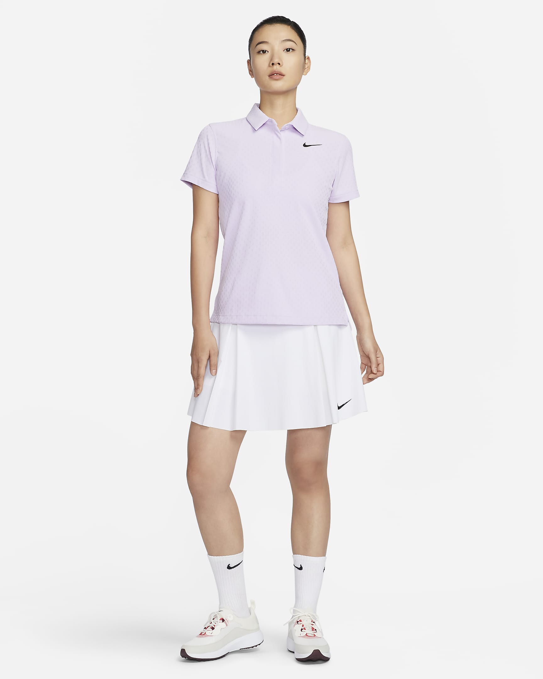 Nike Tour 女款 Dri-FIT ADV 短袖高爾夫球衫 - Violet Mist/黑色