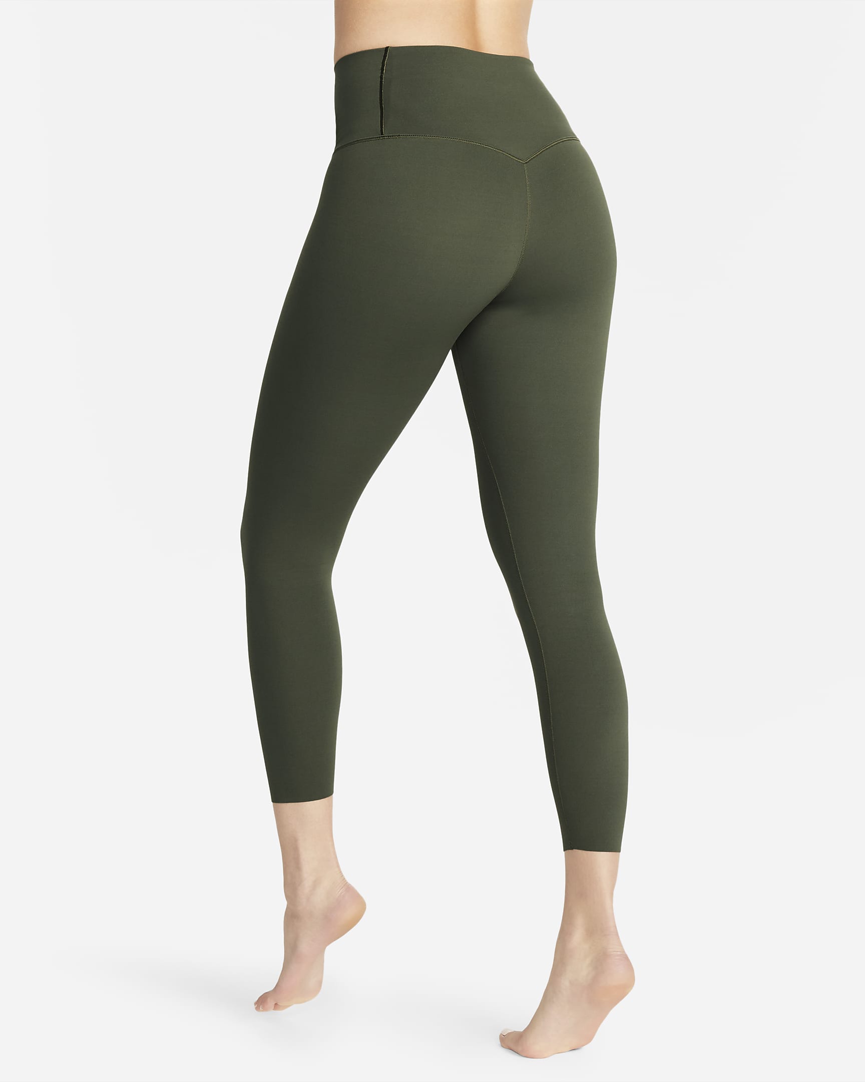 Nike Zenvy Women's Gentle-Support High-Waisted 7/8 Leggings - Cargo Khaki/Black