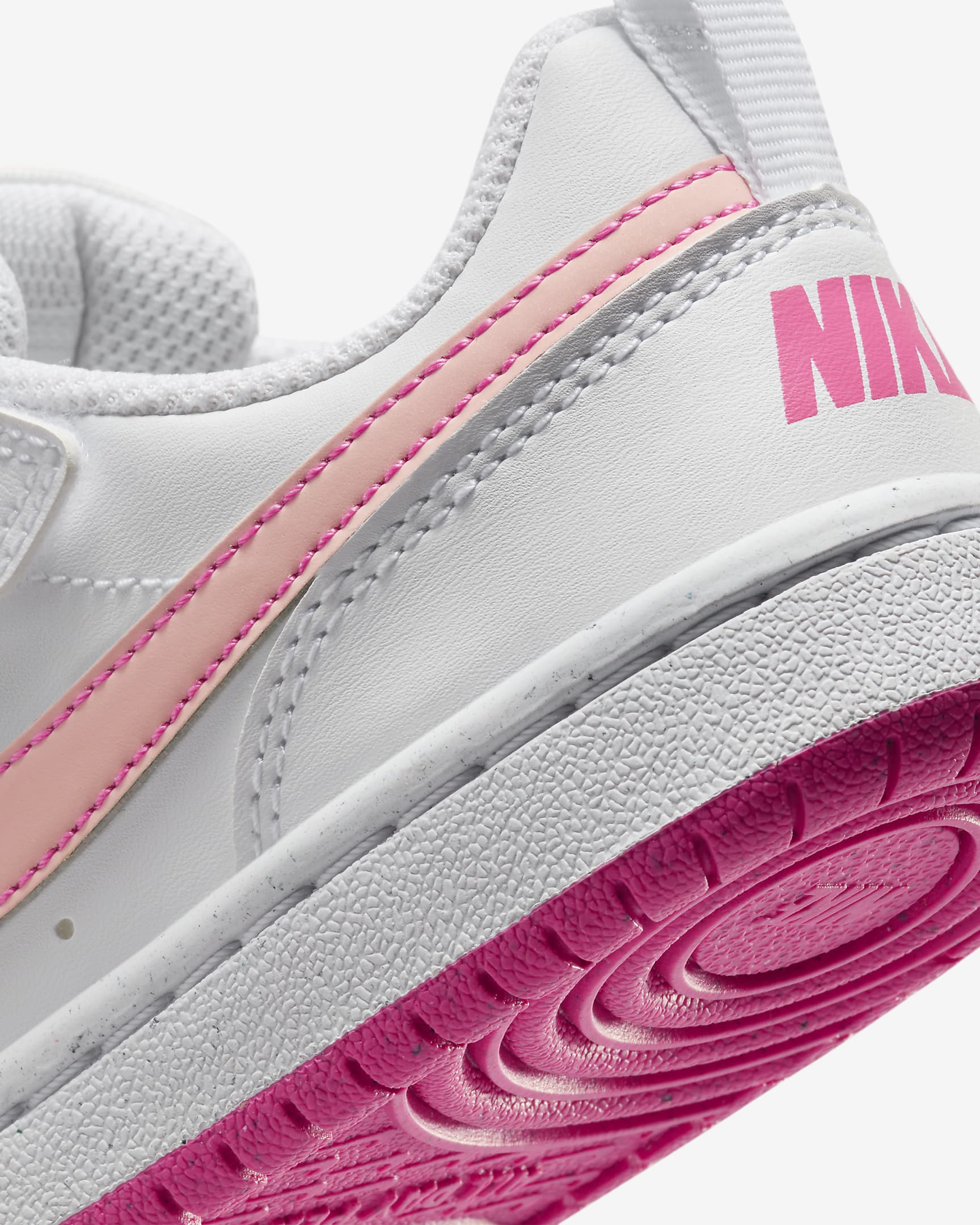 Nike Court Borough Low Recraft Younger Kids' Shoes - White/Pinksicle/Arctic Orange