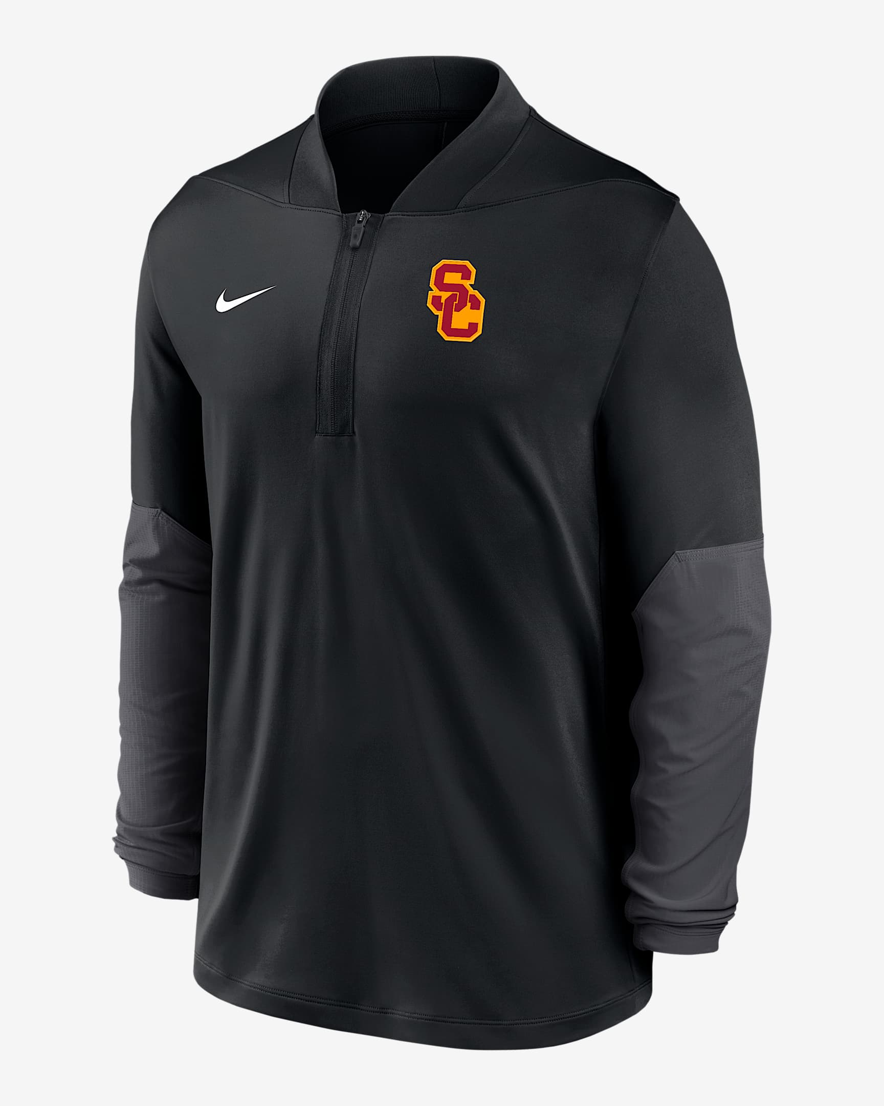 Playera universitaria Nike Dri-FIT de medio cierre para hombre USC - Negro