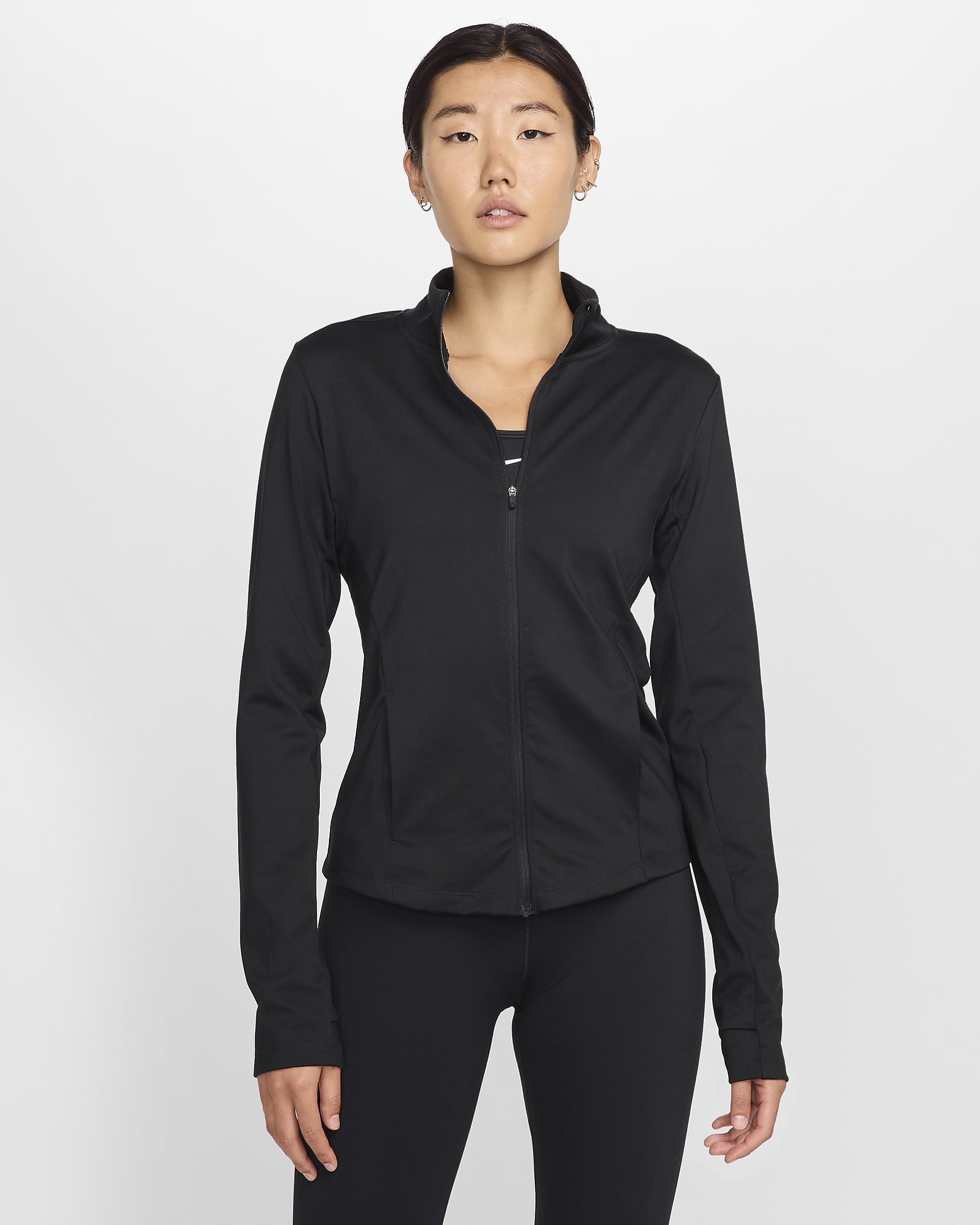 Nike One Women's Dri-FIT Full-Zip Mid Layer - Black/Black