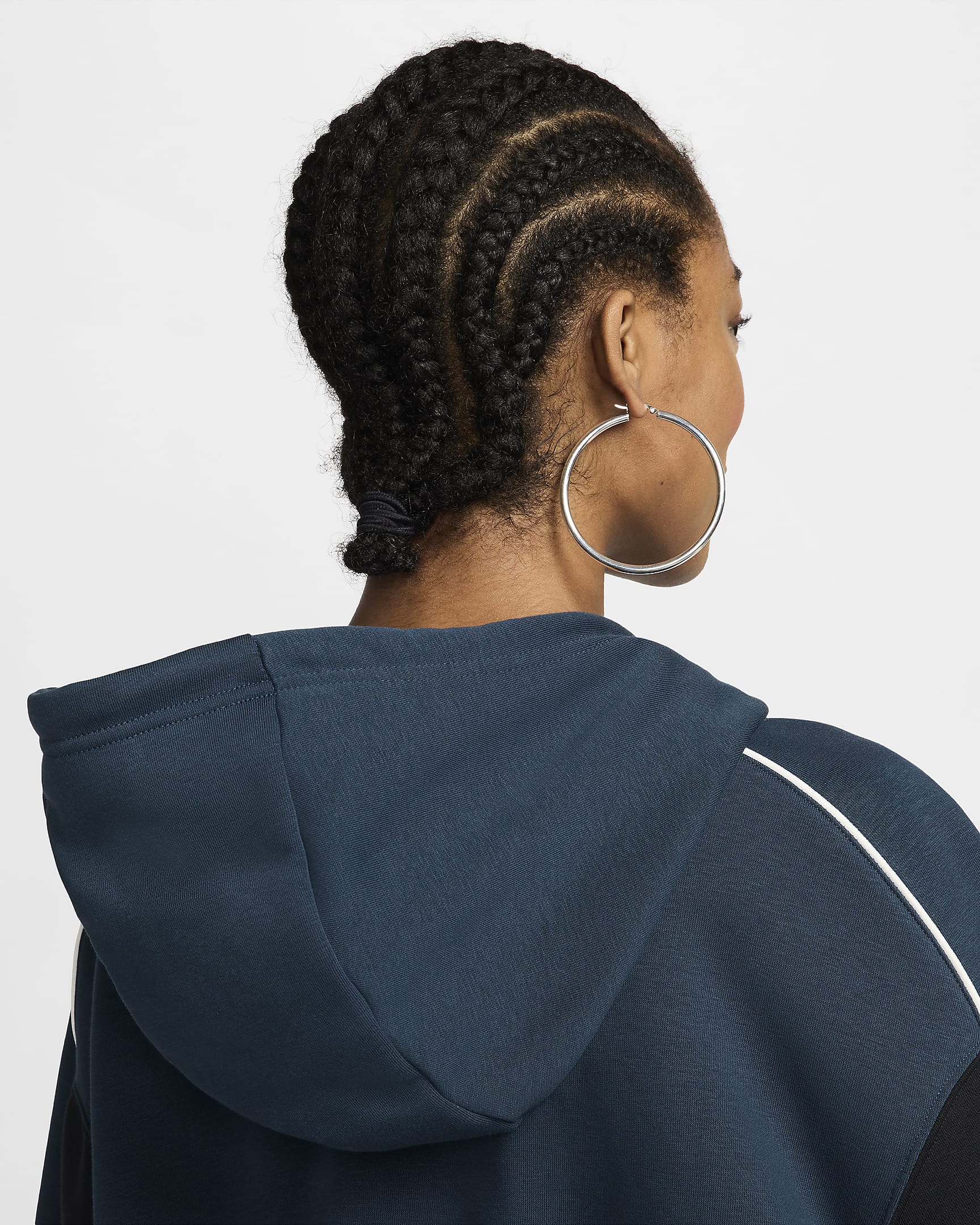 Nike Sportswear Women's Oversized Fleece Pullover Hoodie - Armory Navy/White