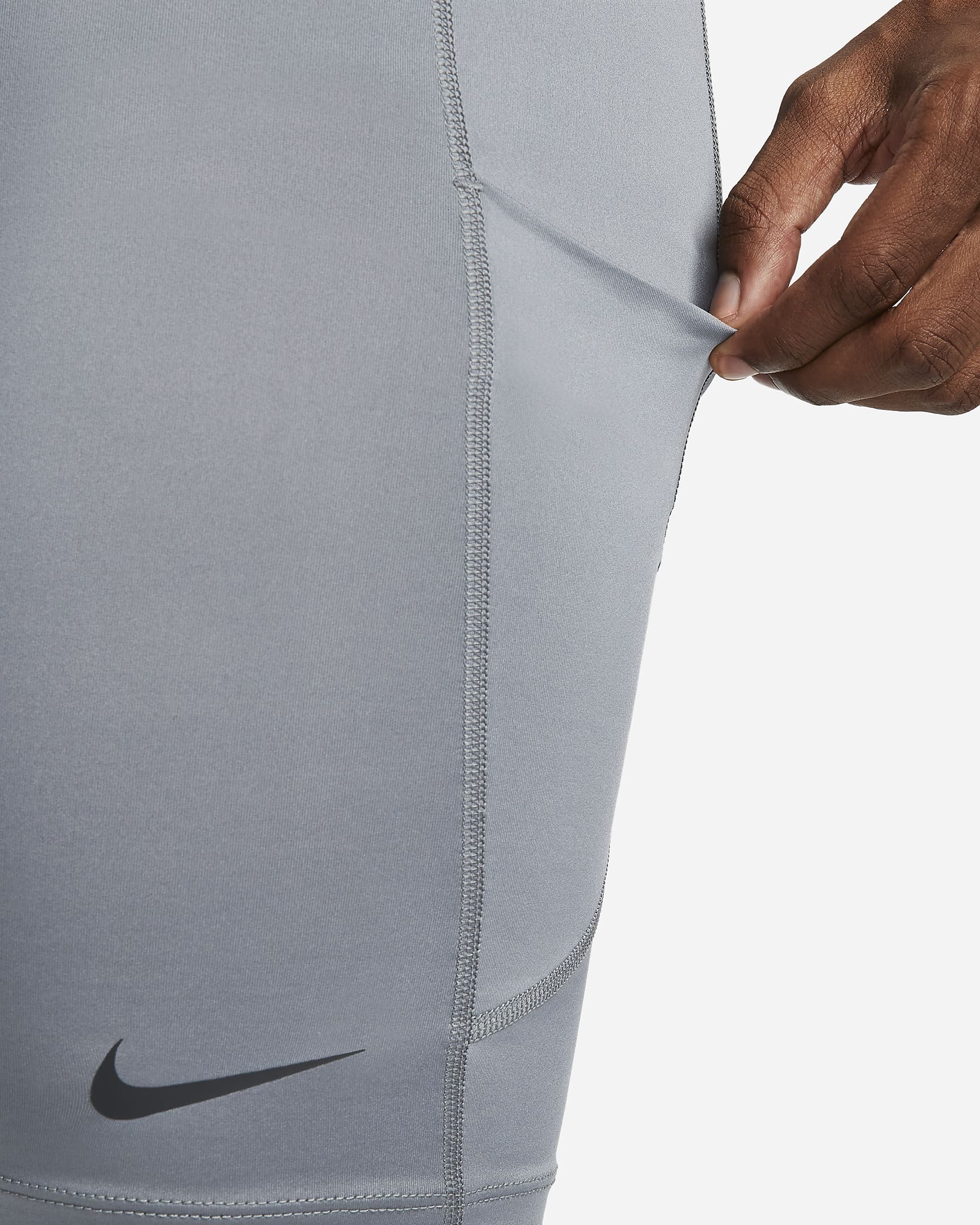 Nike Pro Men's Dri-FIT Fitness Long Shorts - Smoke Grey/Black