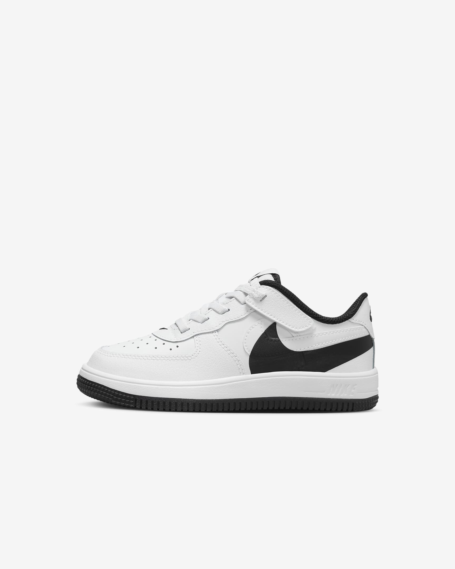 Nike Force 1 Low LV8 EasyOn Younger Kids' Shoes - White/Black/White