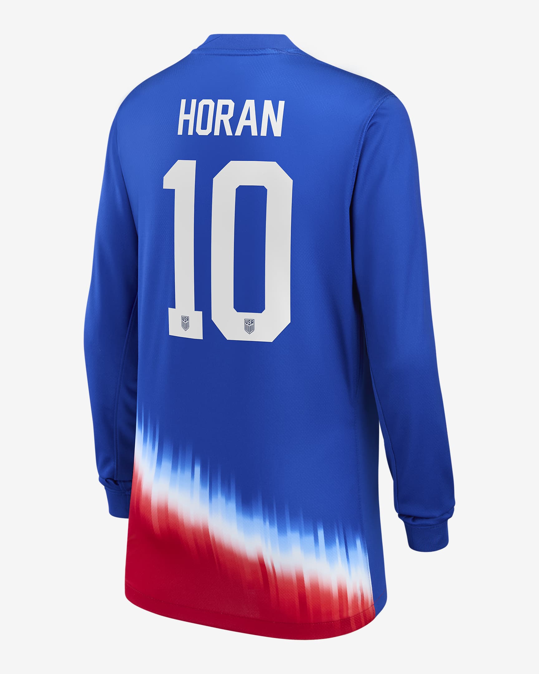 Lindsey Horan USWNT 2024 Stadium Away Big Kids' Nike Dri-FIT Long-Sleeve Soccer Jersey - Royal