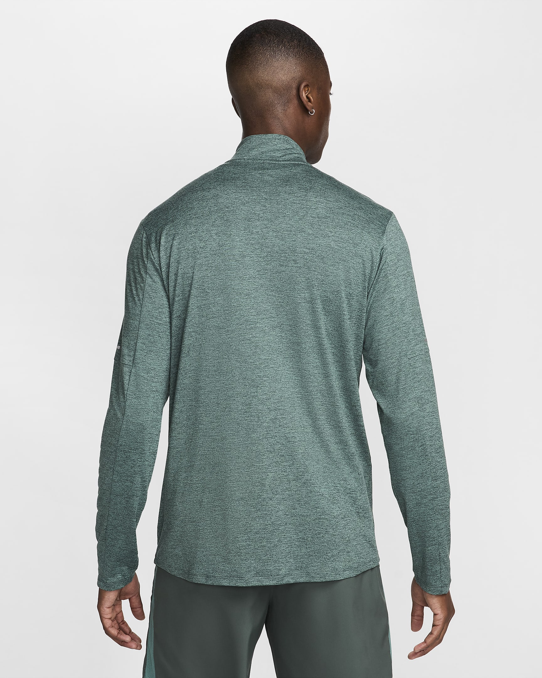 Nike Dri-FIT hardlooptop met halflange rits voor heren - Vintage Green/Bicoastal/Heather