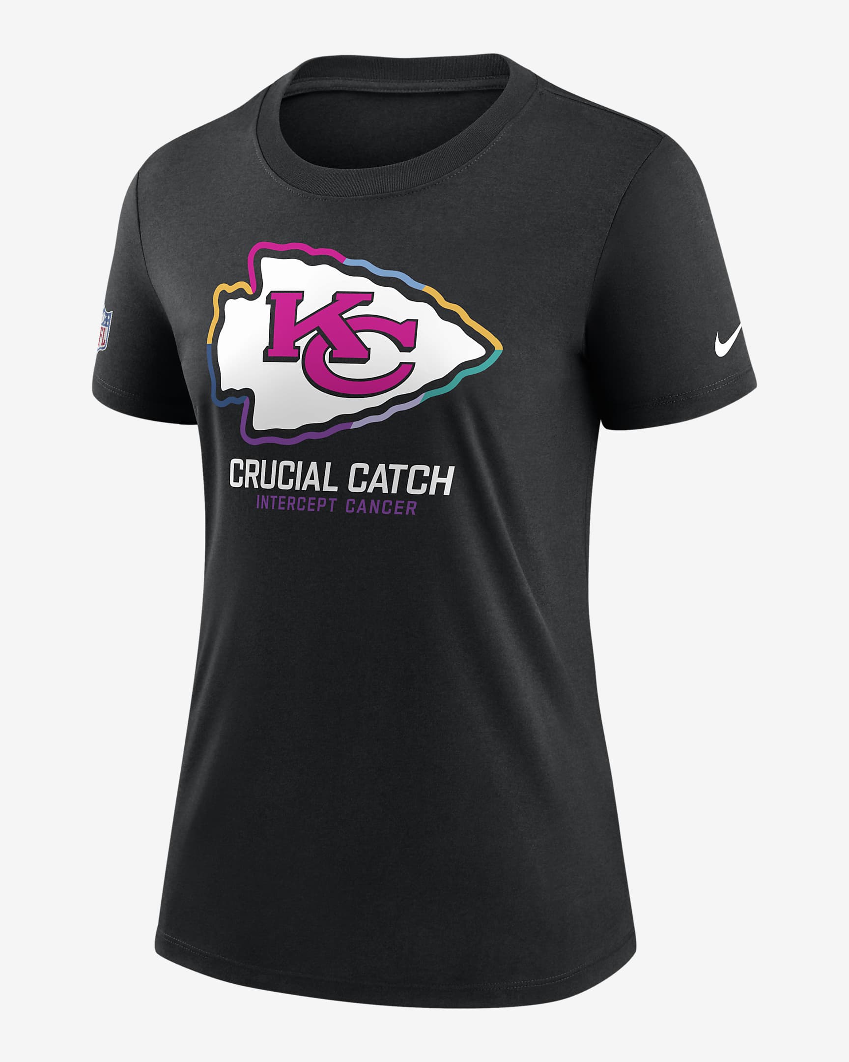 Kansas City Chiefs Crucial Catch Women's Nike NFL T-Shirt - Black