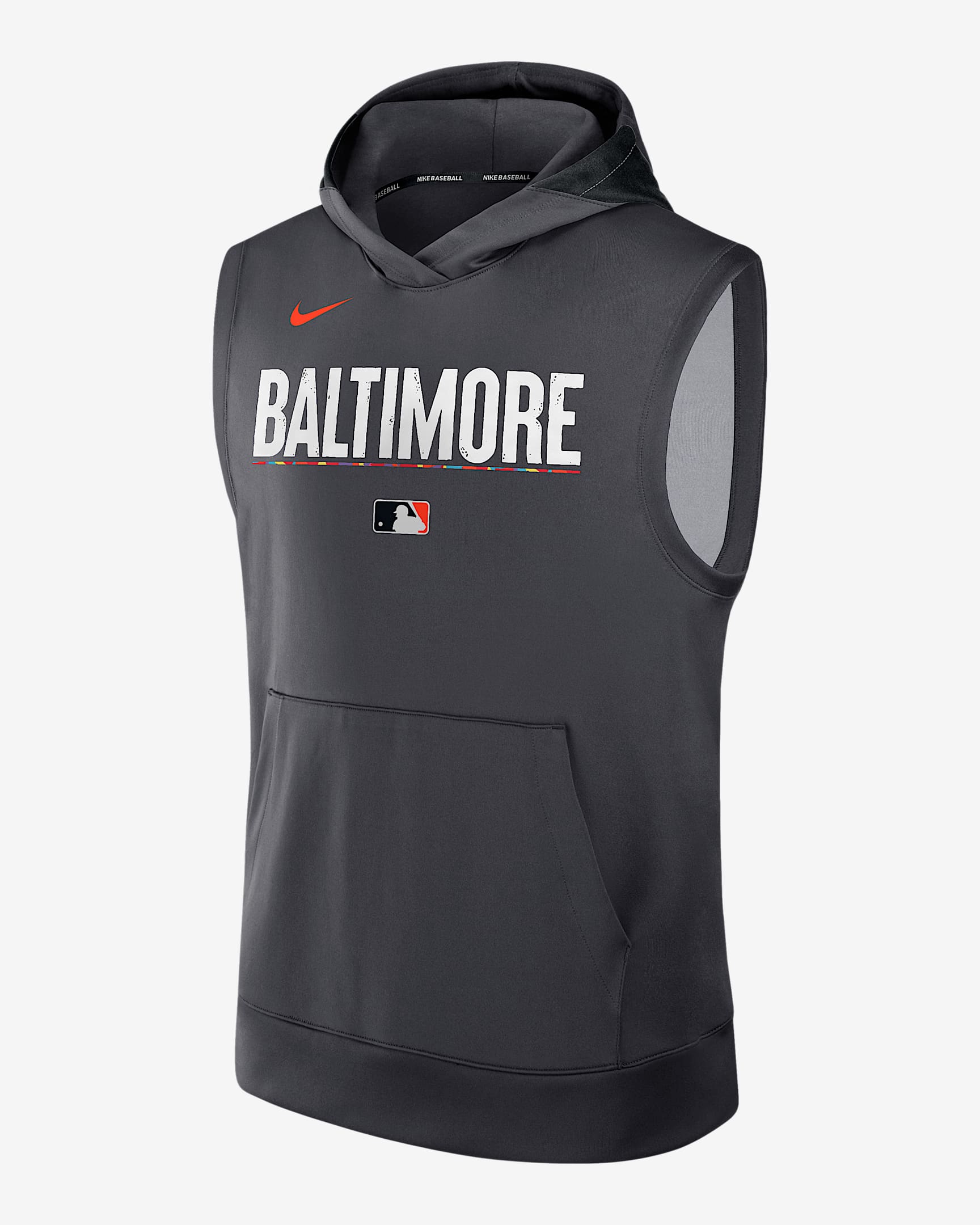 Baltimore Orioles Authentic Collection City Connect Men’s Nike Dri-FIT MLB Sleeveless Pullover Hoodie - Anthracite