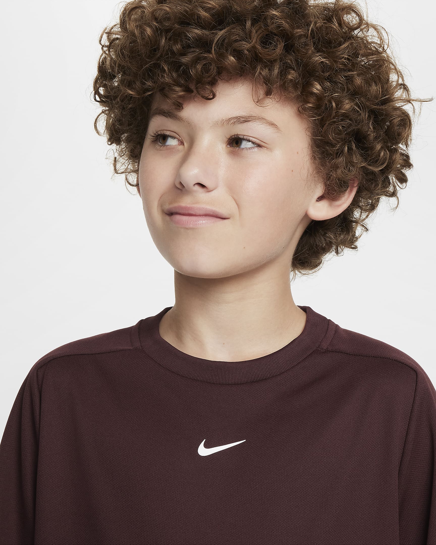 Nike Multi Big Kids' (Boys') Dri-FIT Training Top - Burgundy Crush/White