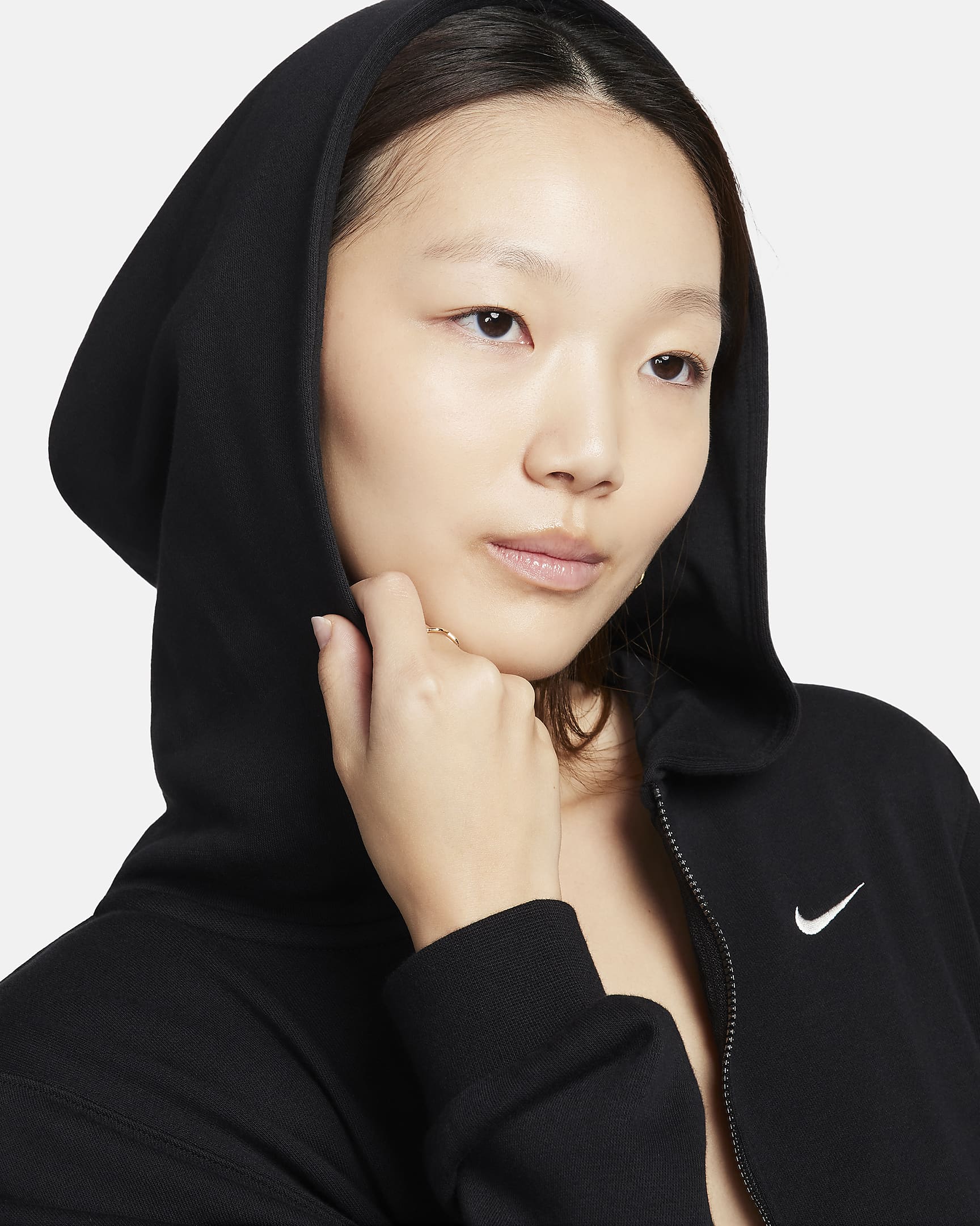 Nike Sportswear Chill Terry Women's Loose Full-Zip French Terry Hoodie - Black/Sail