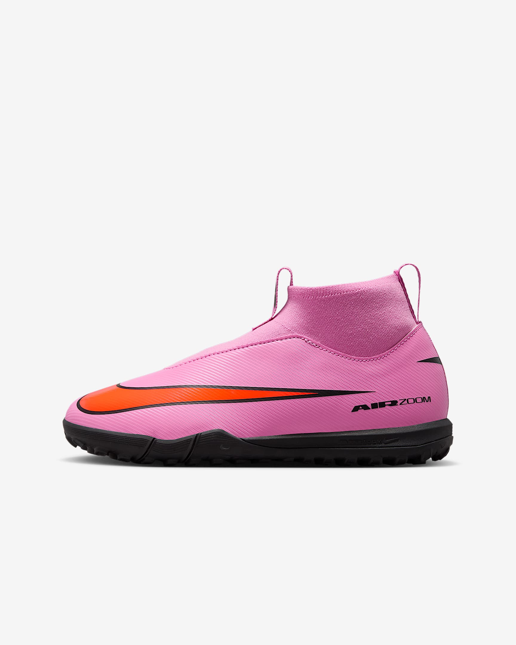 Chaussure de foot montante pour surface synthétique Nike Jr. Mercurial Superfly 10 Academy pour enfant/ado - Magic Flamingo/Total Crimson/Noir