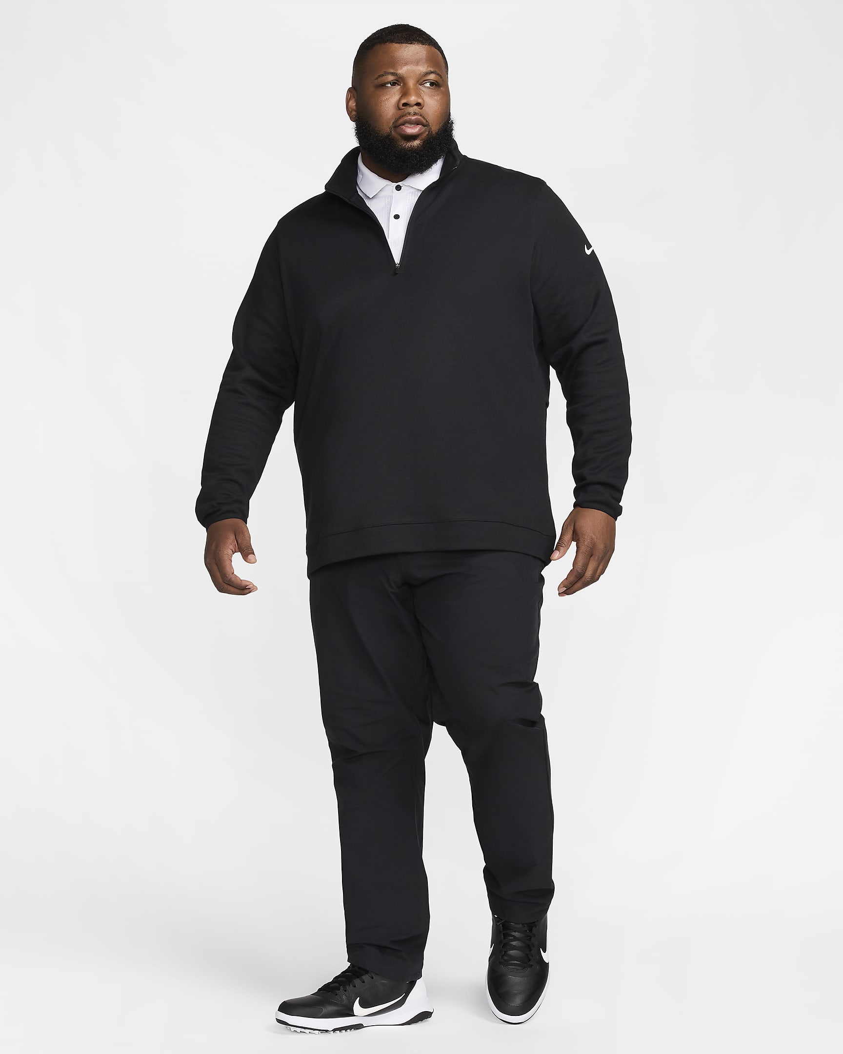 Haut de golf à demi-zip Nike Tour pour homme - Noir/Blanc