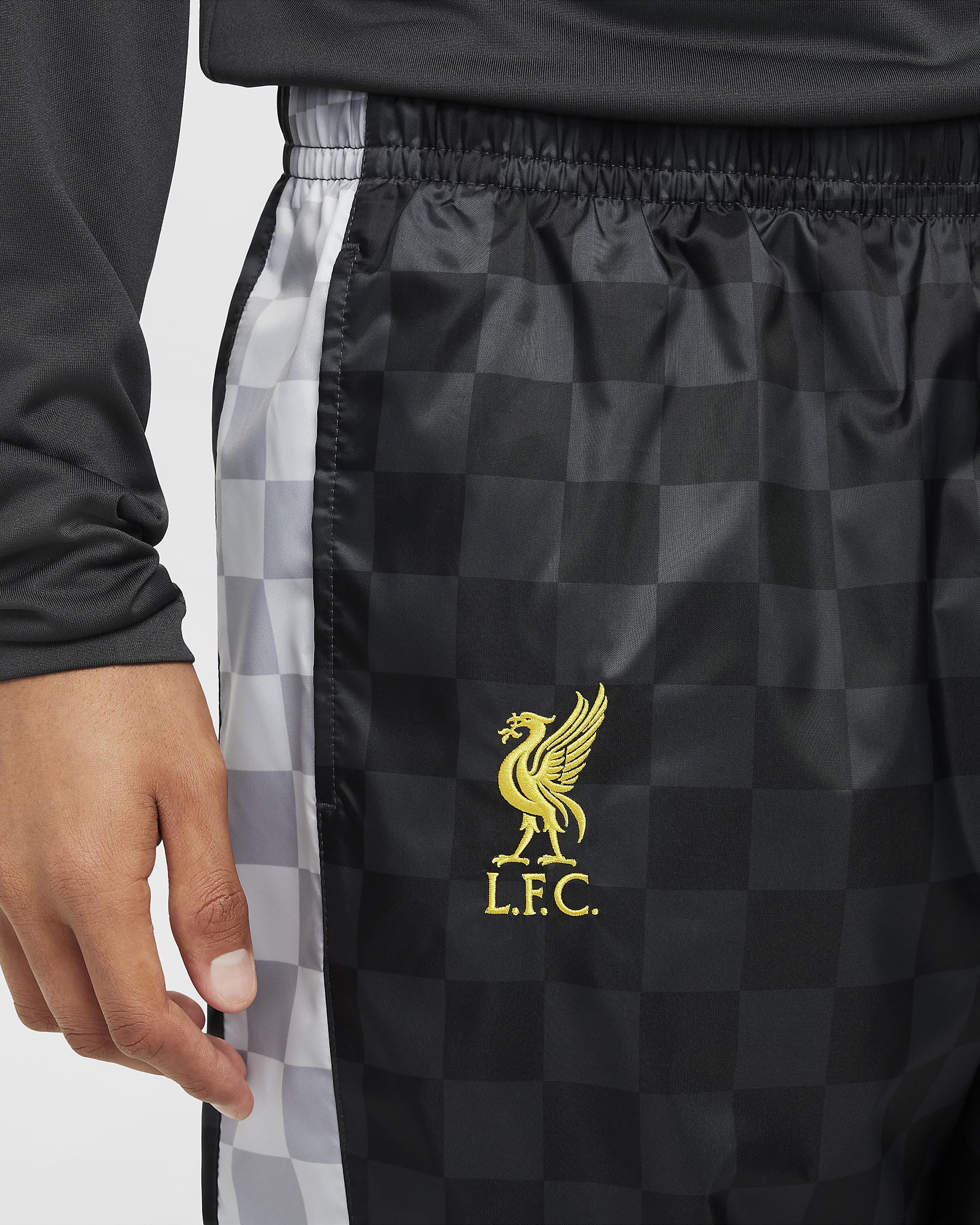 Liverpool F.C. Third Men's Nike Football Hooded Woven Tracksuit - Dark Smoke Grey/Pure Platinum/Chrome Yellow