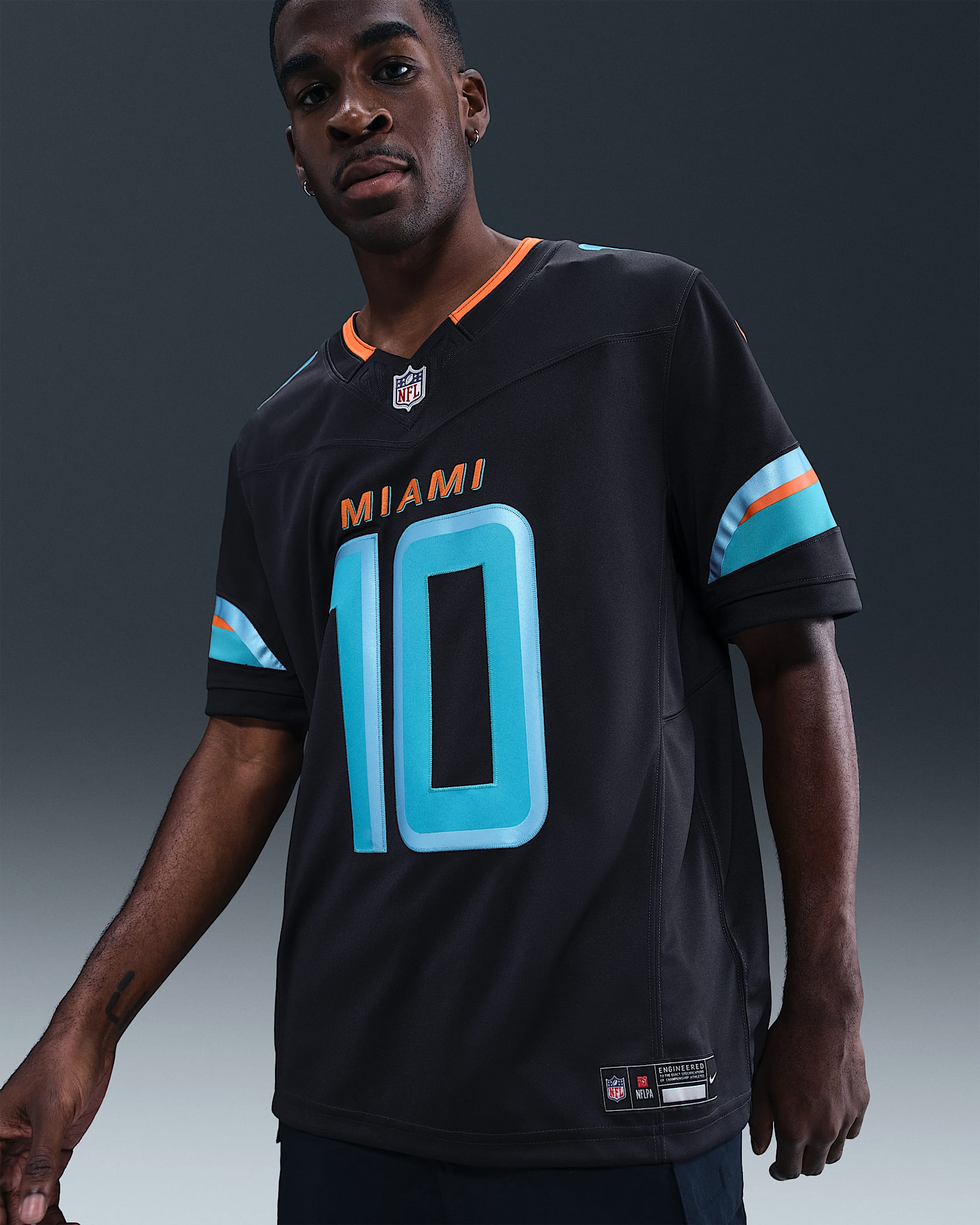 Jersey Nike Dri-FIT de la NFL Limited para hombre Tyreek Hill Miami Dolphins Rivalries Collection - Azul marino
