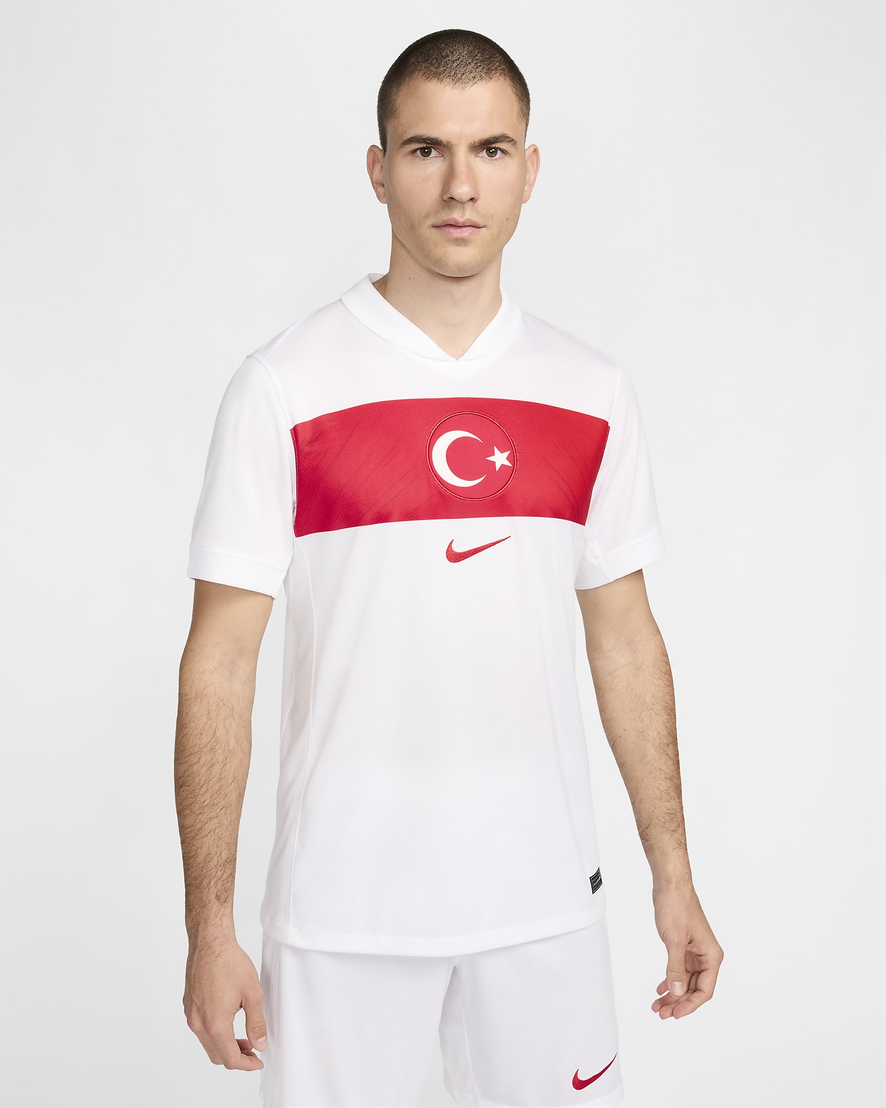 Türkiye 2024/25 Stadium Home Men's Nike Dri-FIT Football Replica Shirt - White/Sport Red/Sport Red