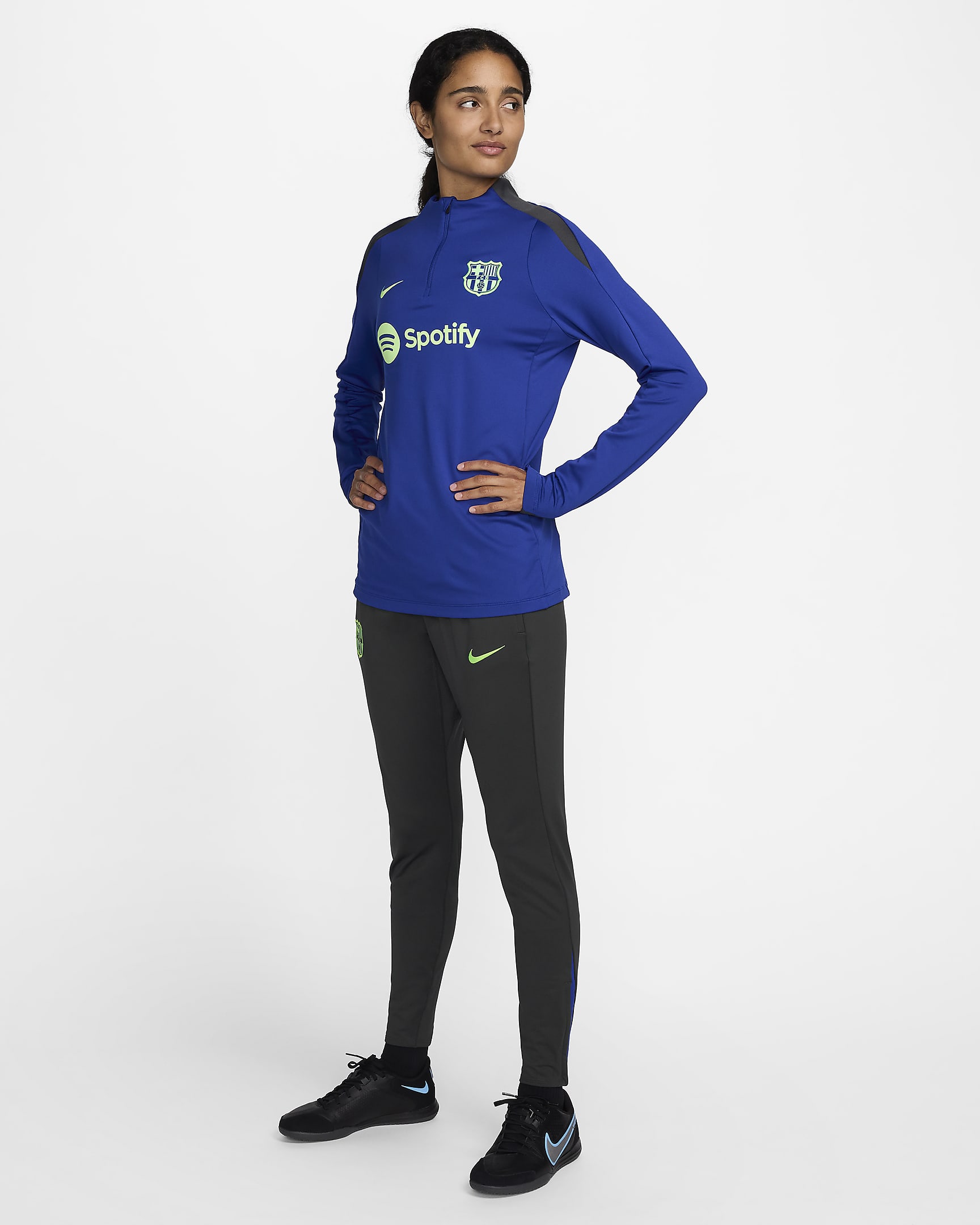 F.C. Barcelona Strike Third Women's Nike Dri-FIT Football Pants - Anthracite/Old Royal/Lime Blast