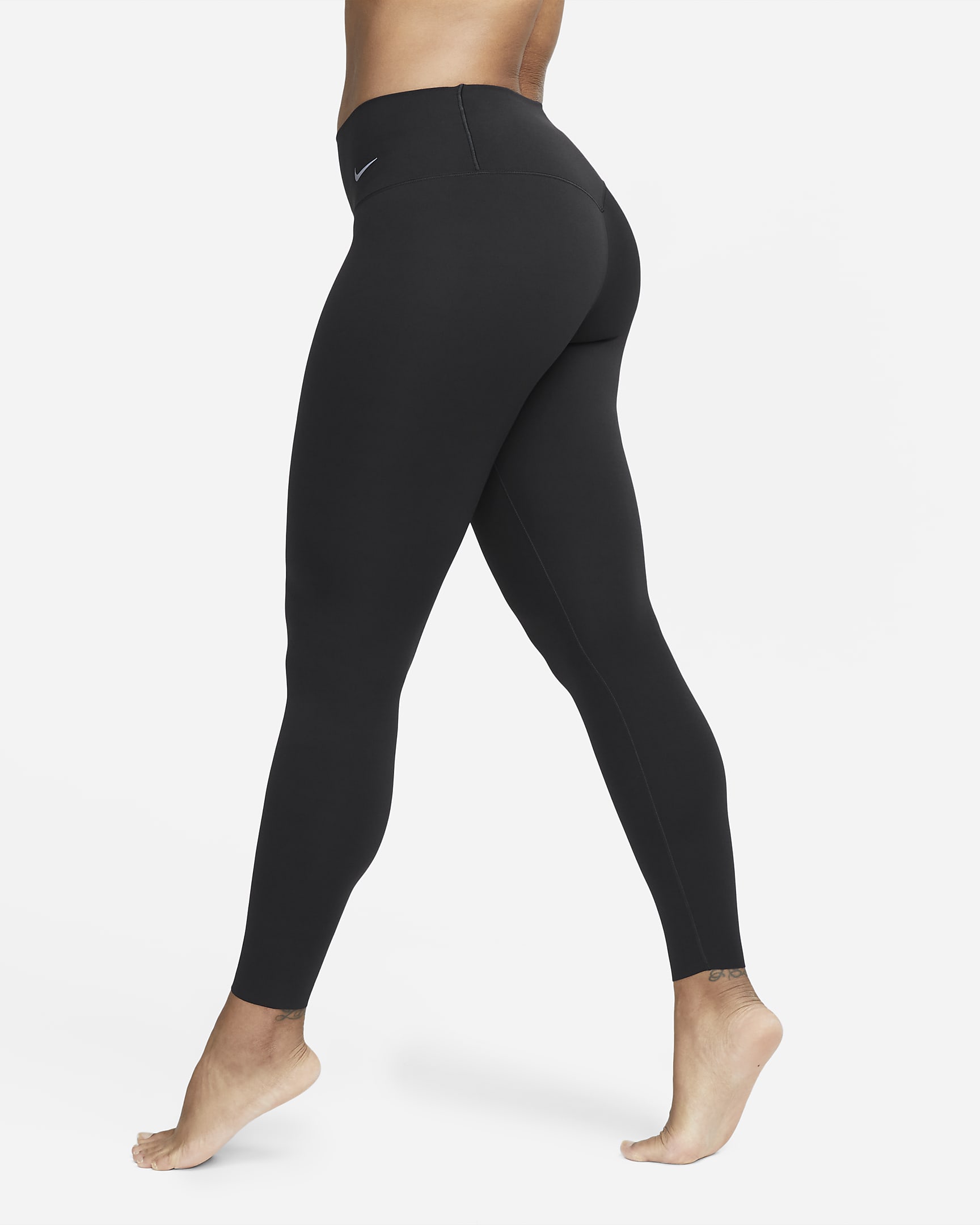 Leggings de tiro medio de 7/8 con soporte bajo para mujer Nike Zenvy - Negro/Negro