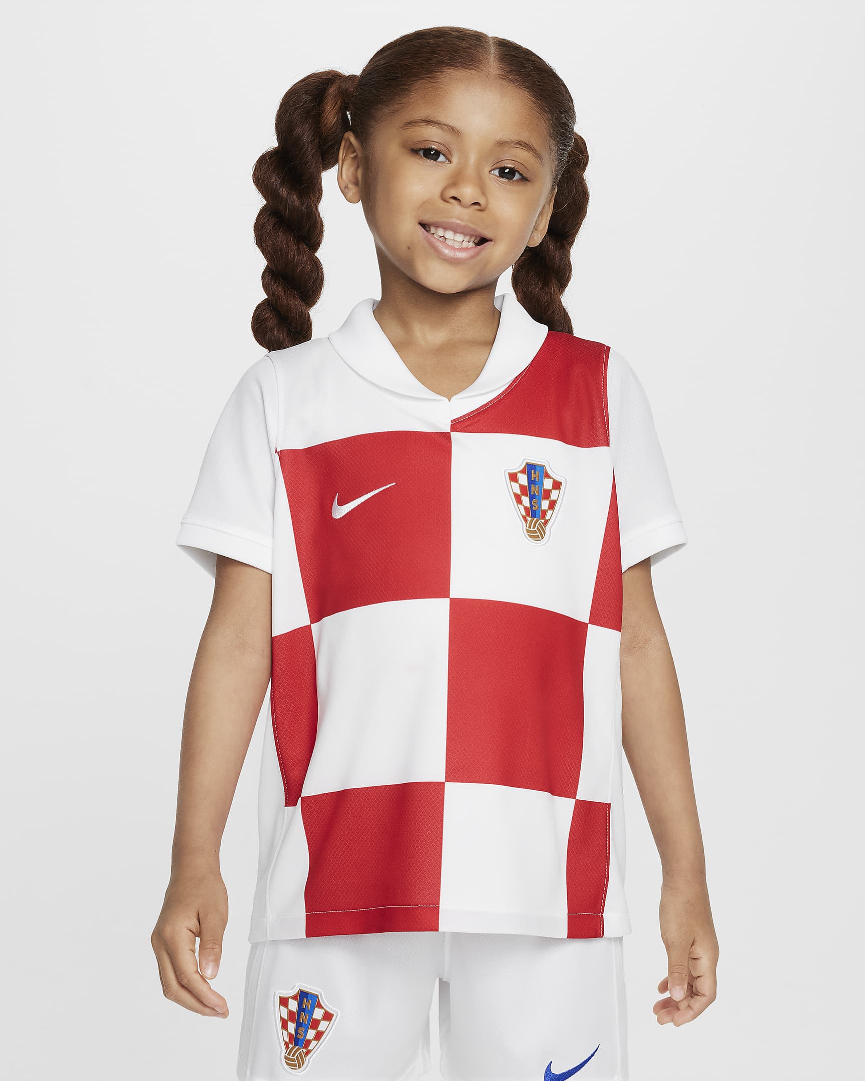 Kroatien 2024/25 Stadium Home Nike Replika-Fußballtrikot (jüngere Kinder) - Weiß/University Red/Weiß