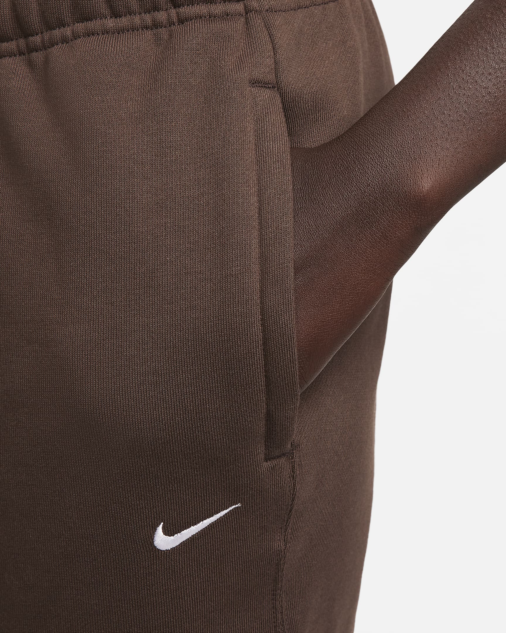 Nike Solo Swoosh Women's Fleece Trousers - Baroque Brown/White