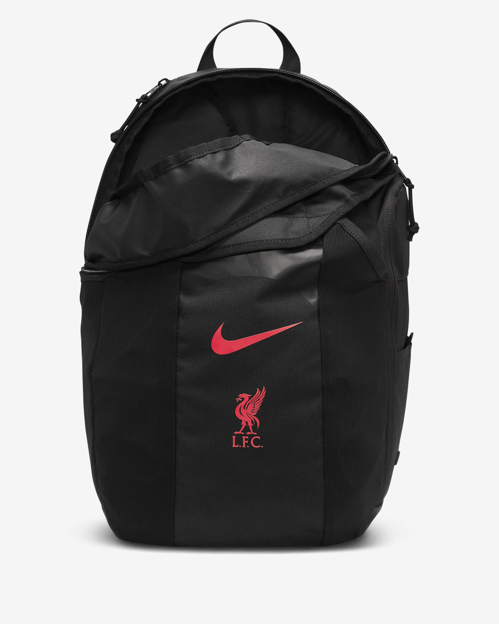 Liverpool FC Academy fotballryggsekk (30 L) - Svart/Svart/University Red