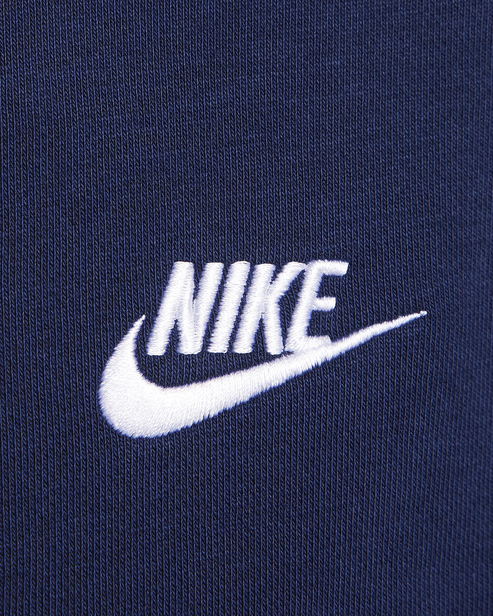 Nike Sportswear Club-pullover-hættetrøje til mænd - Midnight Navy/Midnight Navy/hvid