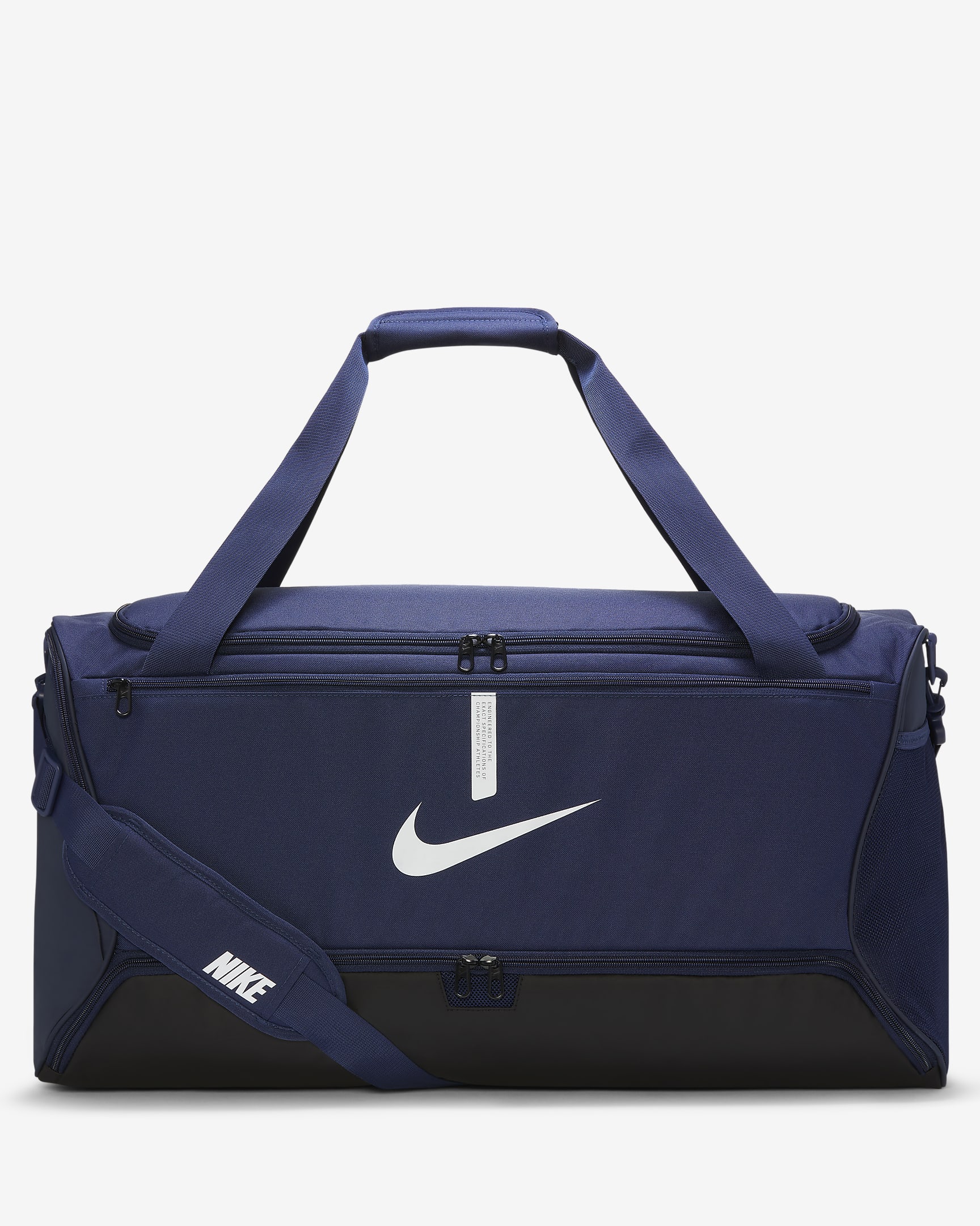 Nike Academy Team Bossa d'esport de futbol (gran, 95 l) - Midnight Navy/Negre/Blanc