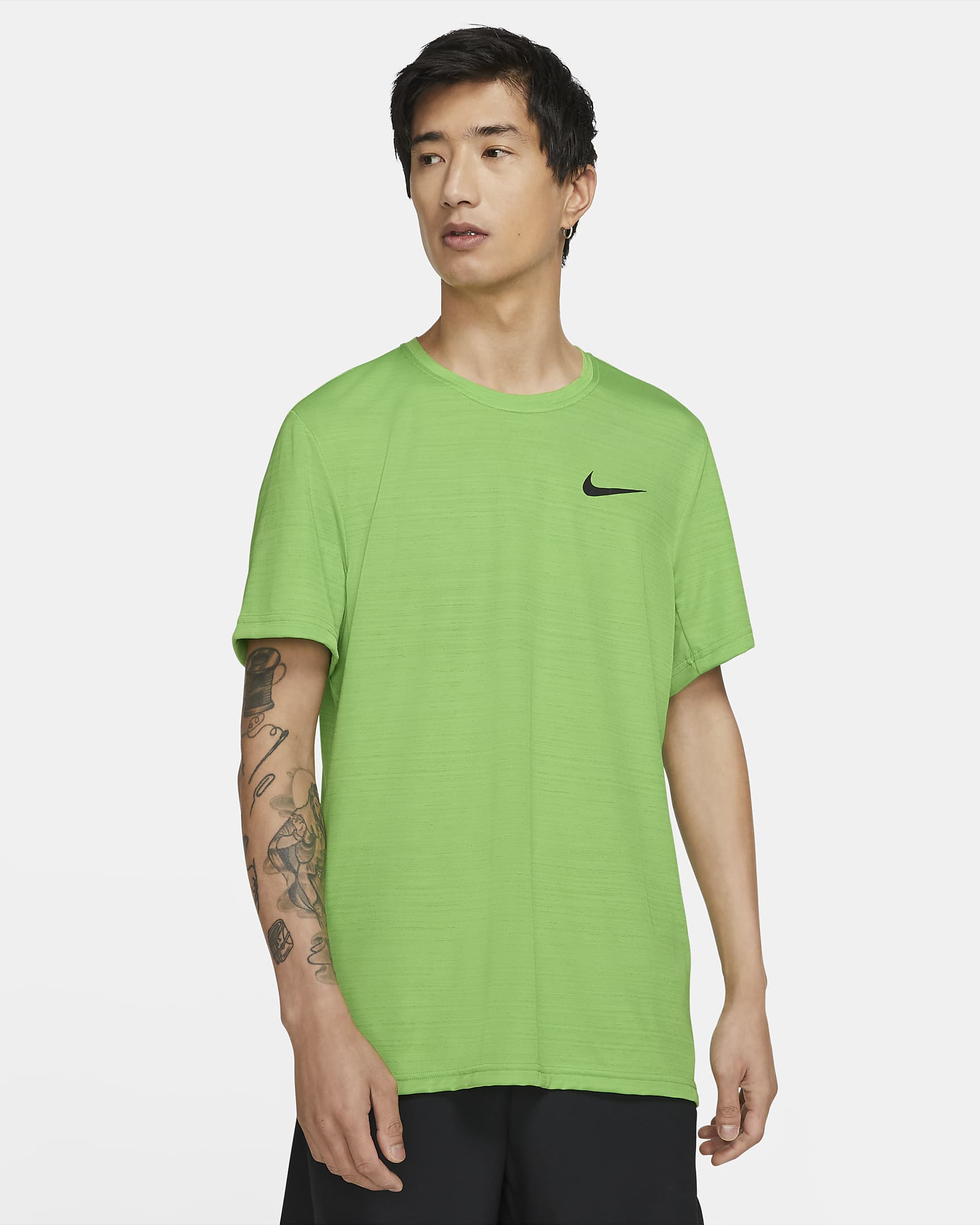 Nike Dri-FIT Superset kortermet treningsoverdel til herre - Mean Green/Svart