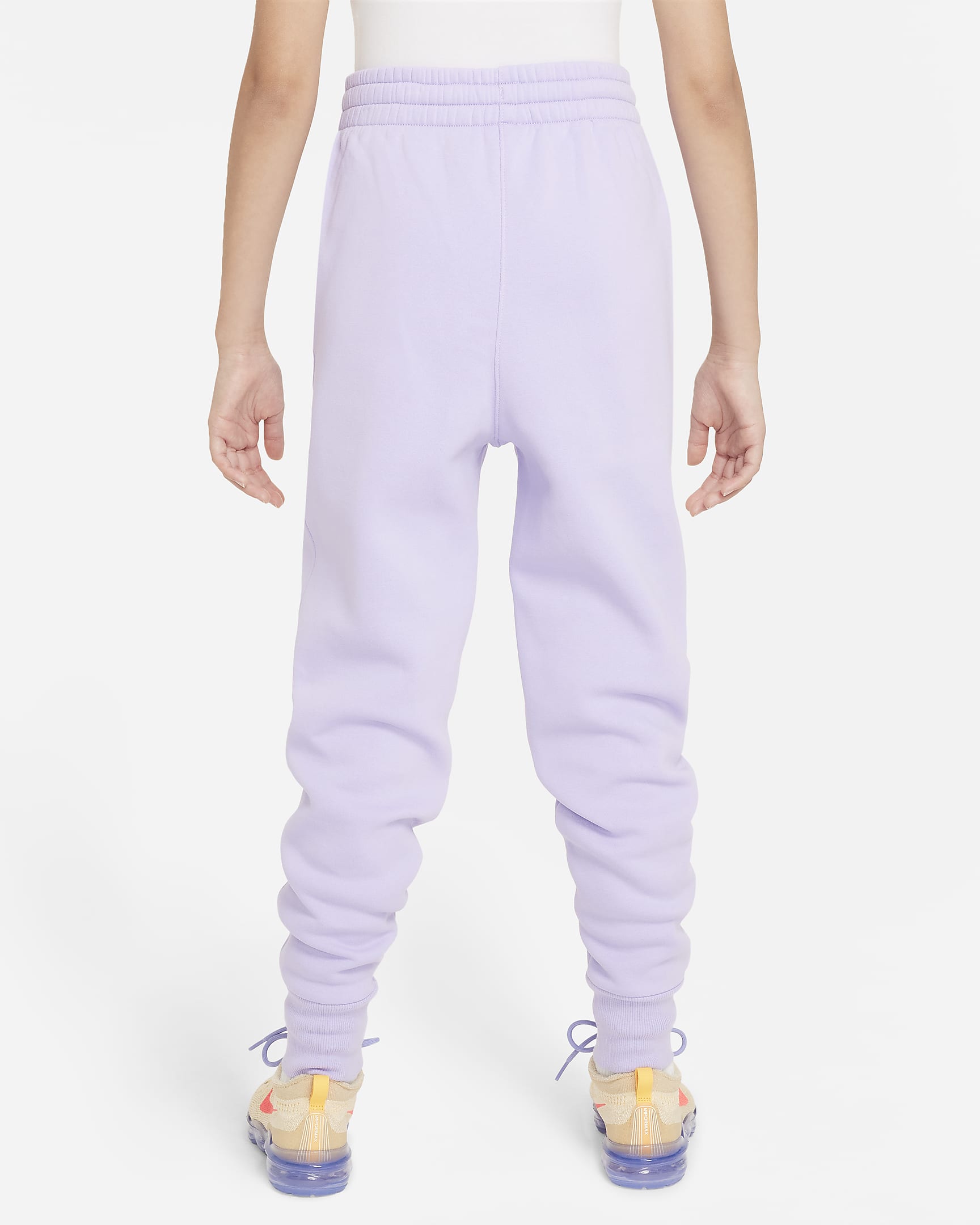 Nike Sportswear Club Fleece Older Kids' (Girls') High-Waisted Fitted Trousers - Hydrangeas/Hydrangeas/White