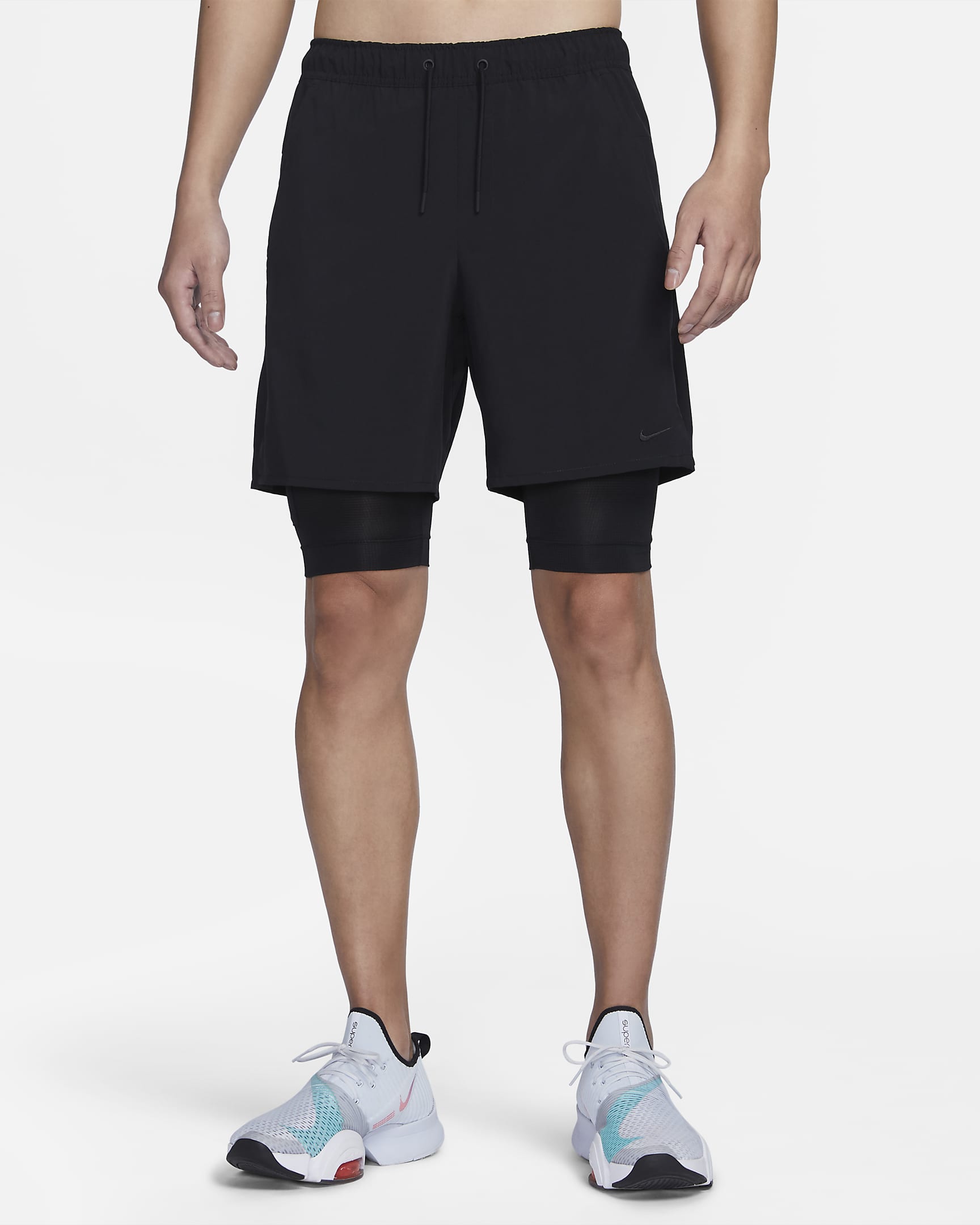 Nike Dri-FIT Unlimited Men's 18cm (approx.) 2-in-1 Versatile Shorts - Black/Black/Black/Black