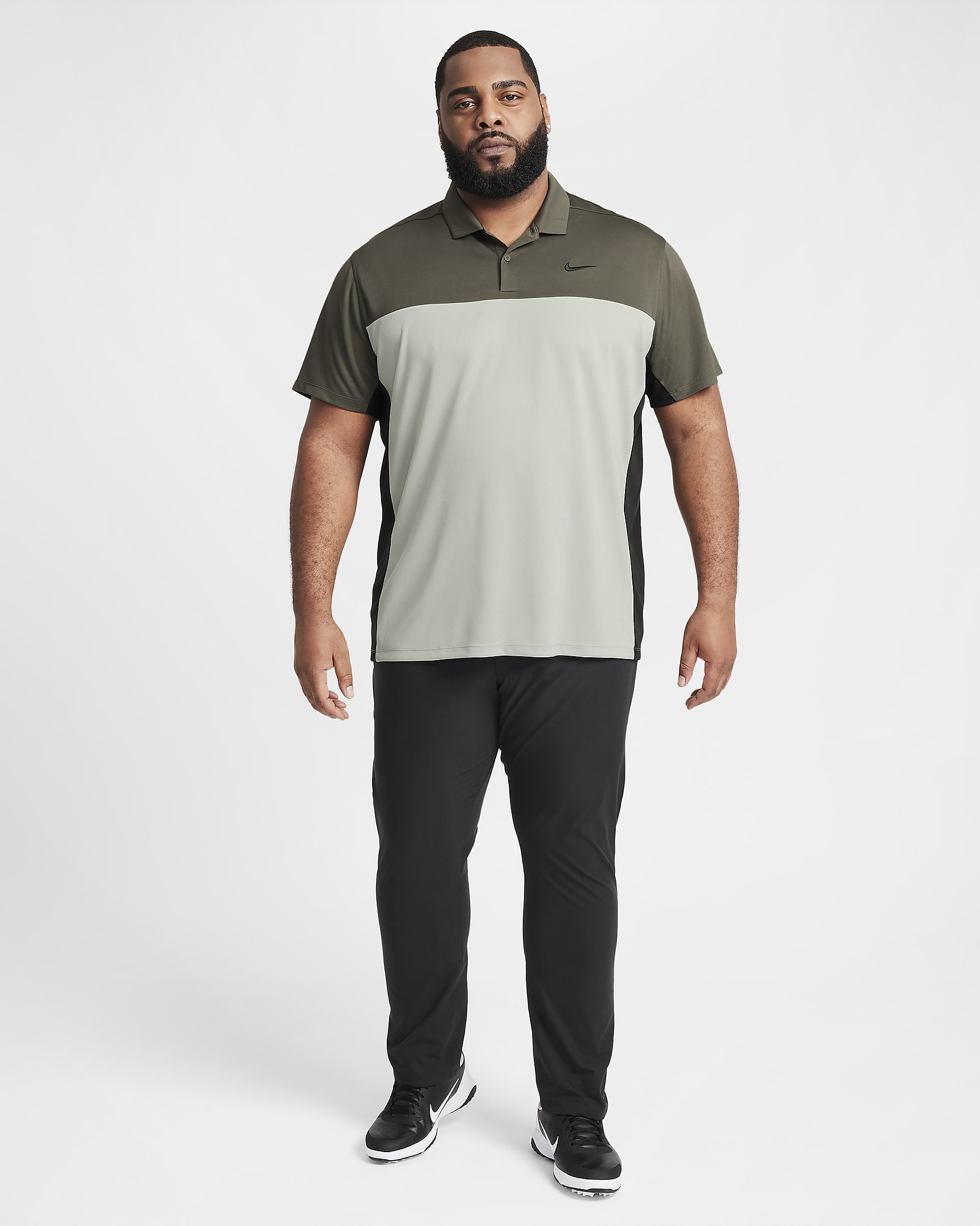 Nike Victory+ Men's Dri-FIT Golf Polo - Cargo Khaki/Black/Jade Horizon/Black