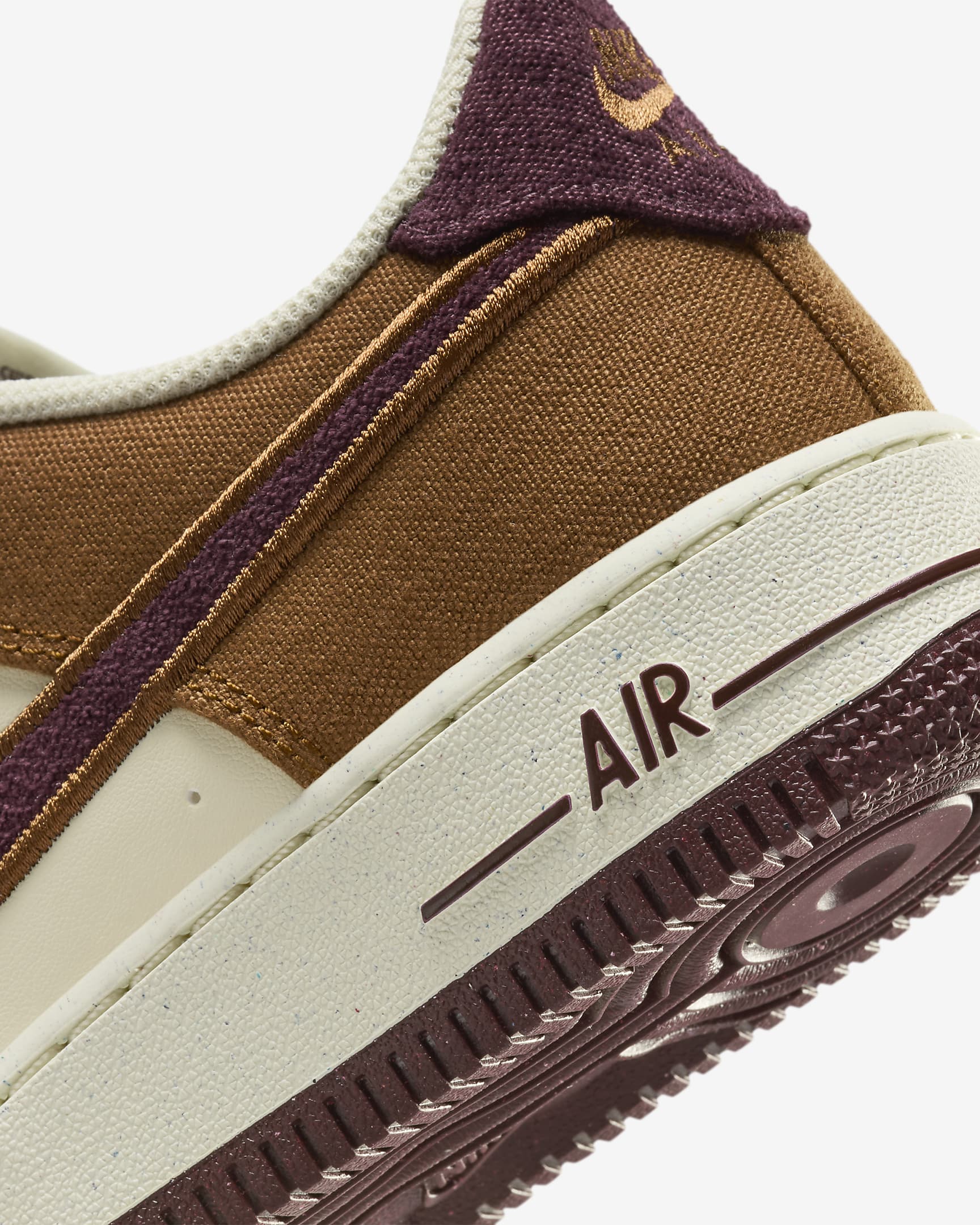 Nike Air Force 1 LV8 Older Kids' Shoes - Light British Tan/Coconut Milk/Gum Dark Brown/Burgundy Crush