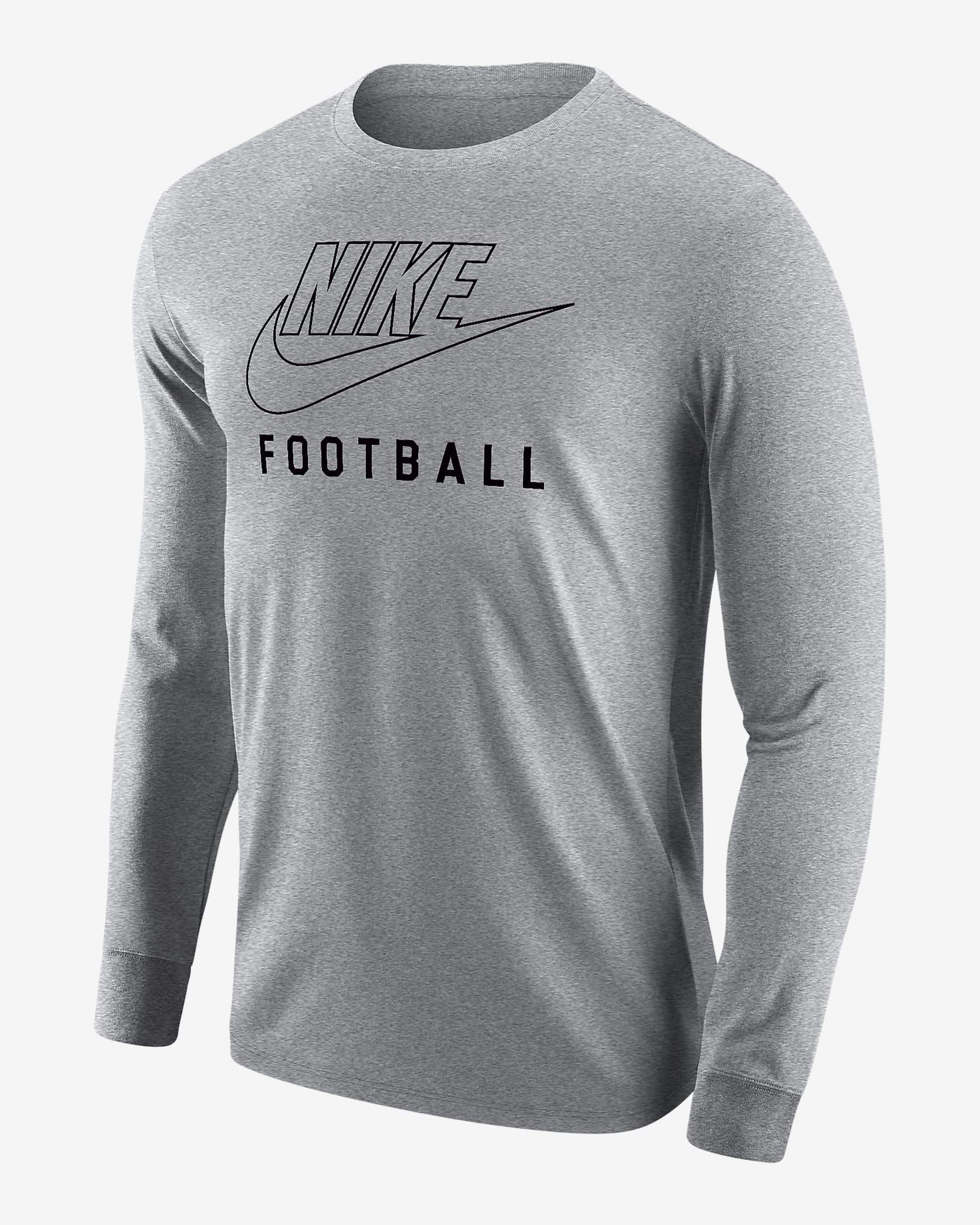 Nike Swoosh Men's Football Long-Sleeve T-Shirt - Dark Grey Heather