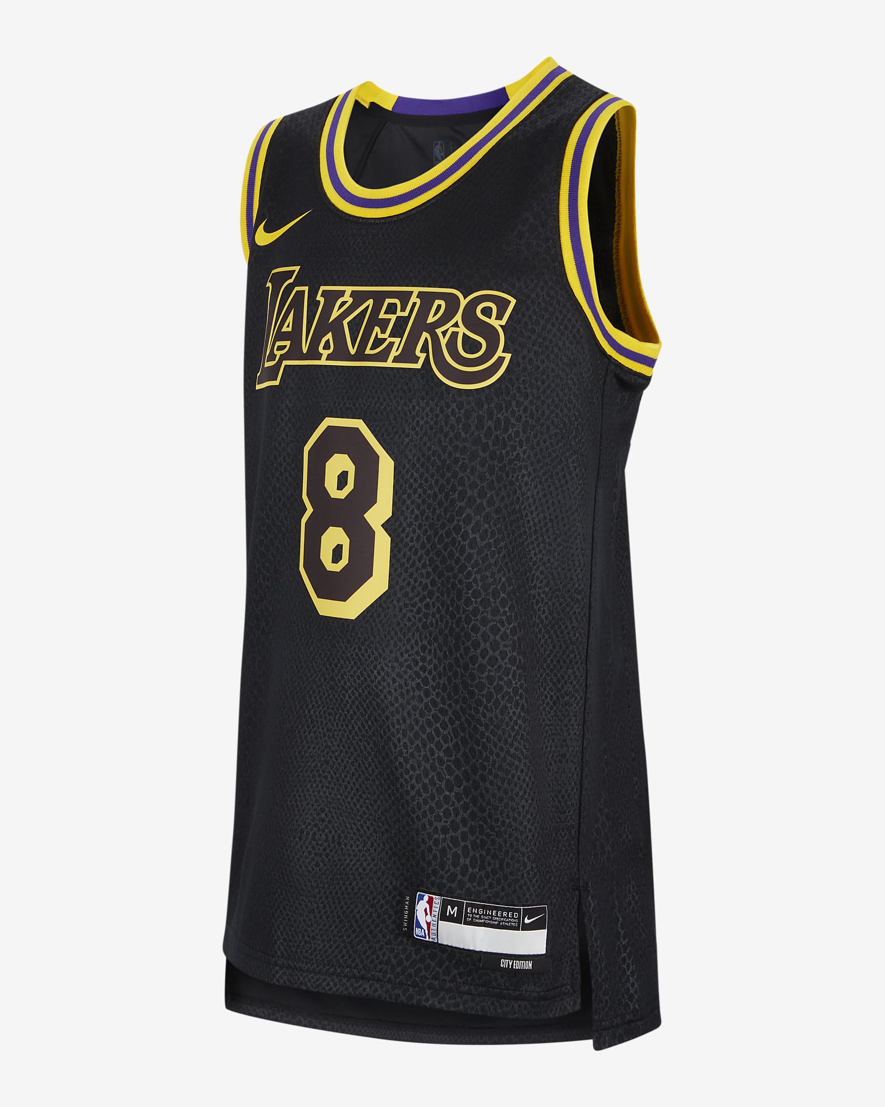 Camisola Swingman Nike Dri-FIT Kobe Bryant Los Angeles Lakers City Edition Júnior - Preto