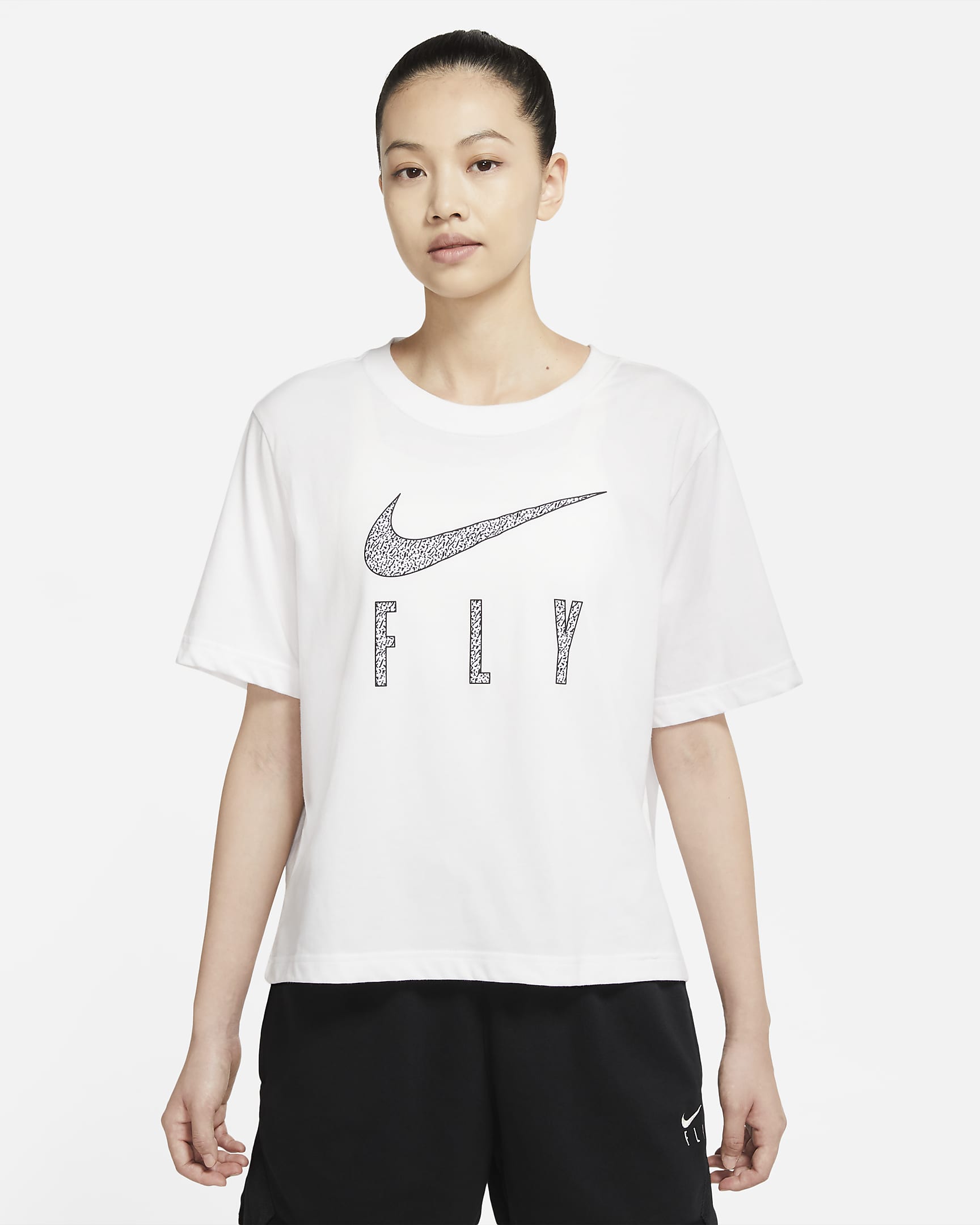 Nike Dri-FIT Swoosh Fly Women's Boxy Tee - White