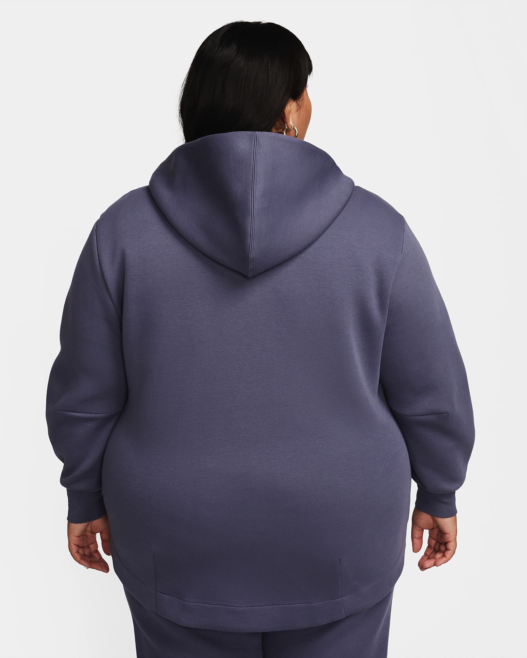 Nike Sportswear Tech Fleece Women's Oversized Full-Zip Hoodie (Plus Size) - Light Carbon/Black