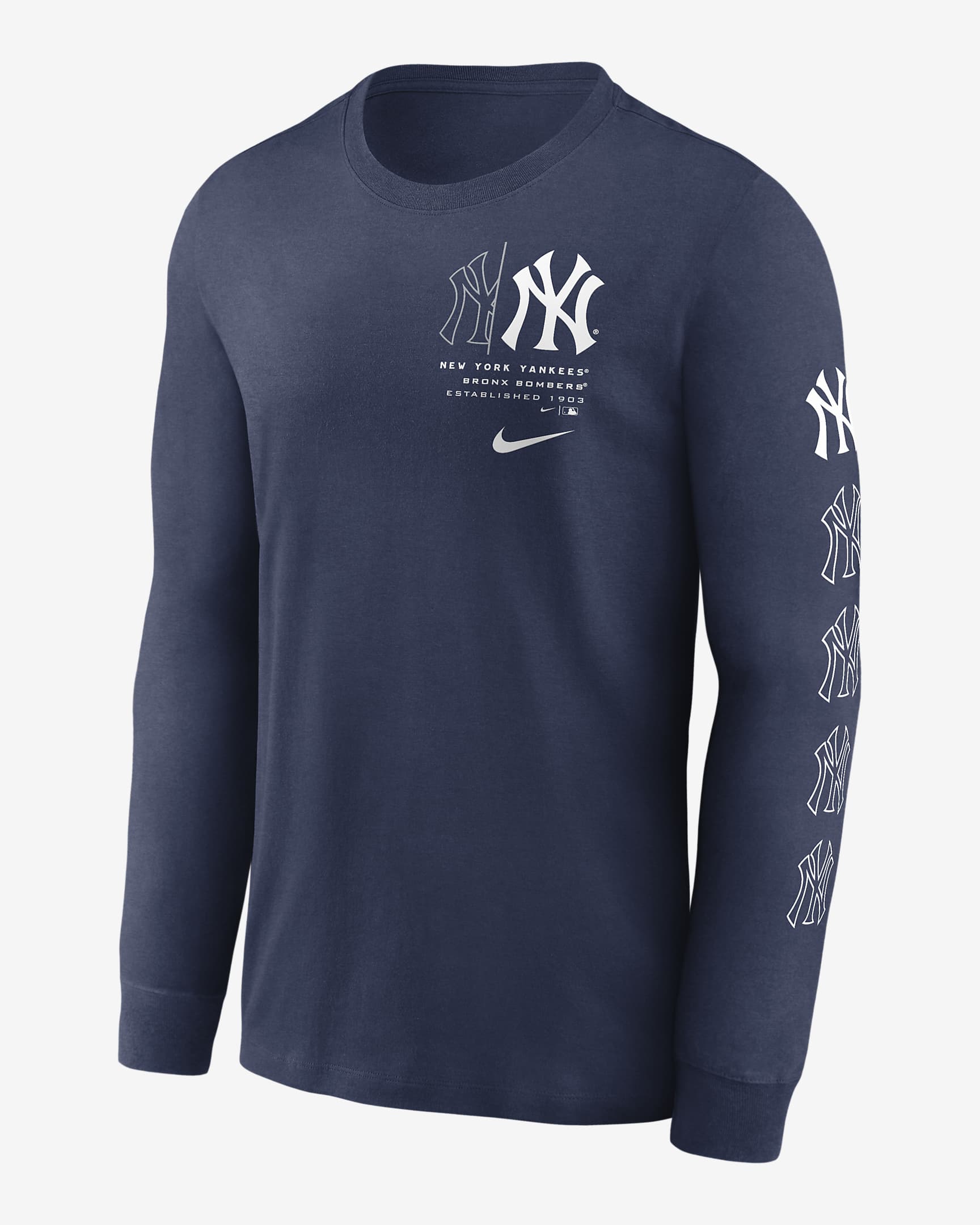 Nike Team Slider (MLB New York Yankees) Men's Long-Sleeve T-Shirt - Navy