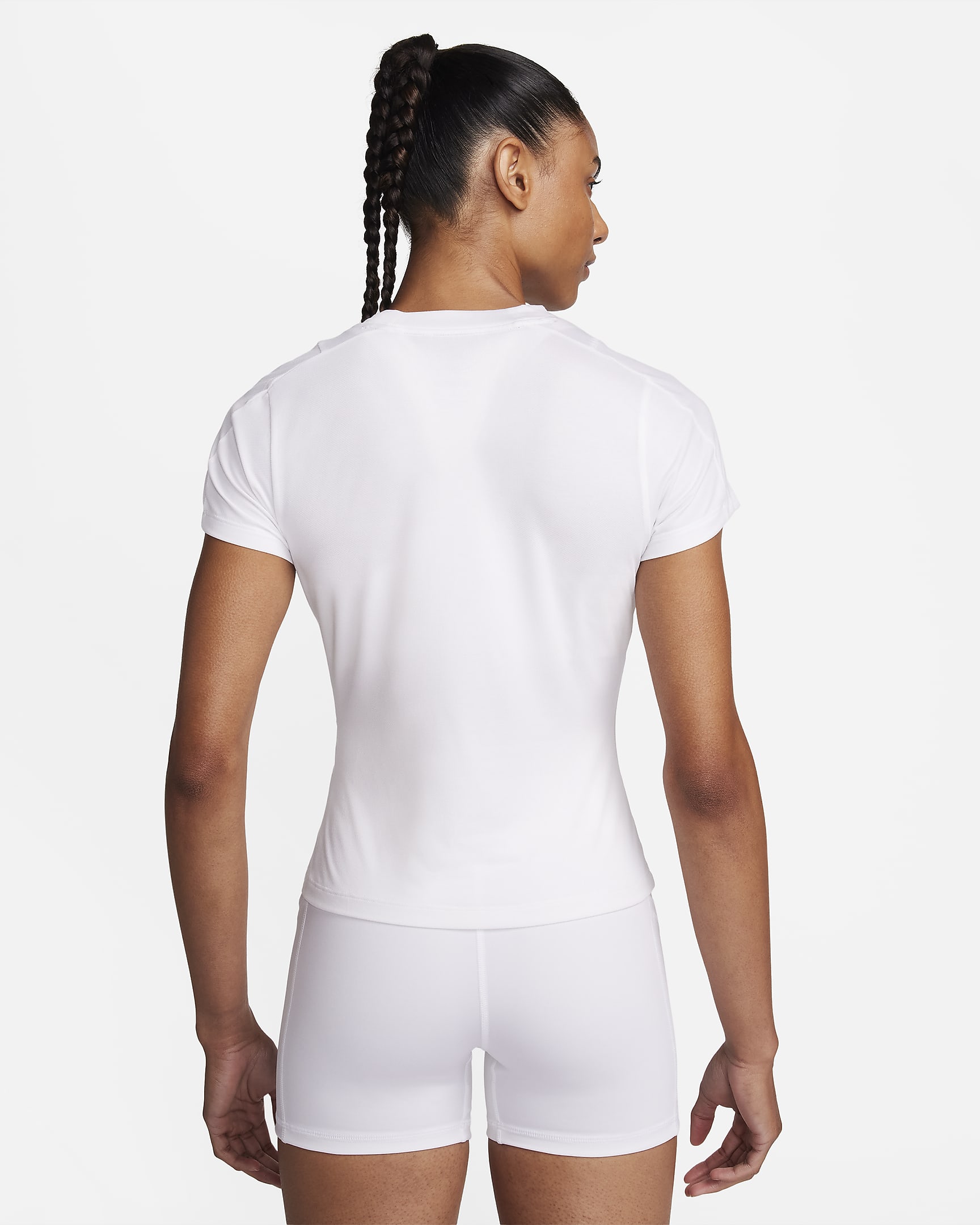 Haut de tennis à manches courtes Dri-FIT NikeCourt Advantage pour femme - Blanc/Blanc/Blanc/Noir