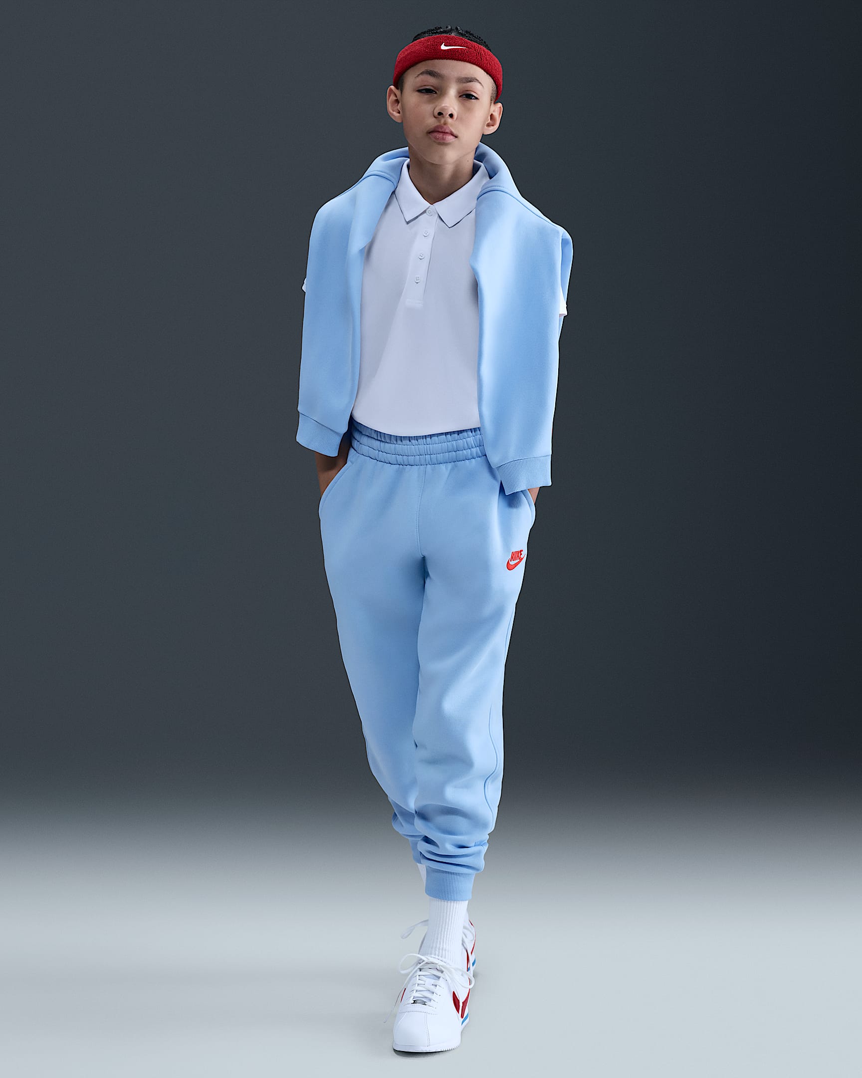 Pantaloni jogger Nike Sportswear Club Fleece – Ragazzi - Royal Tint/Light Crimson