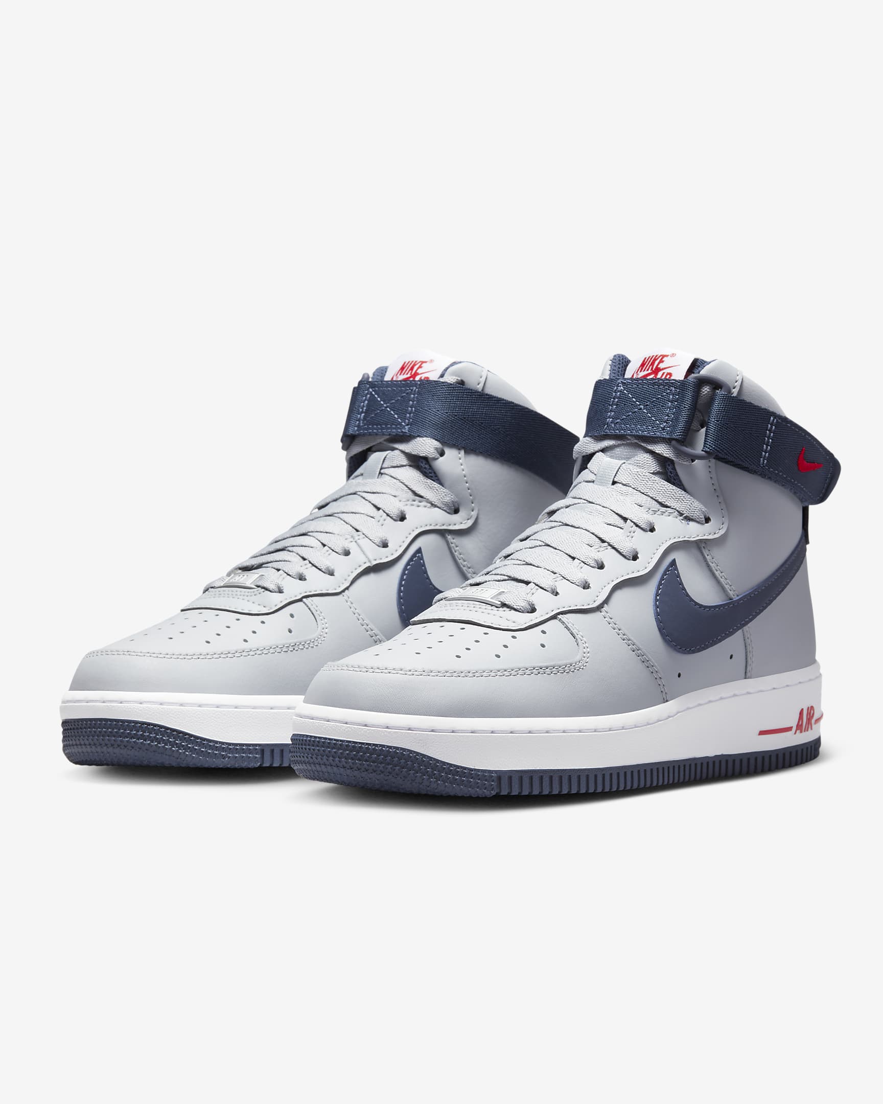 Nike Women's Air Force 1 High Shoes (Wolf Grey/University Red/White/College Navy)