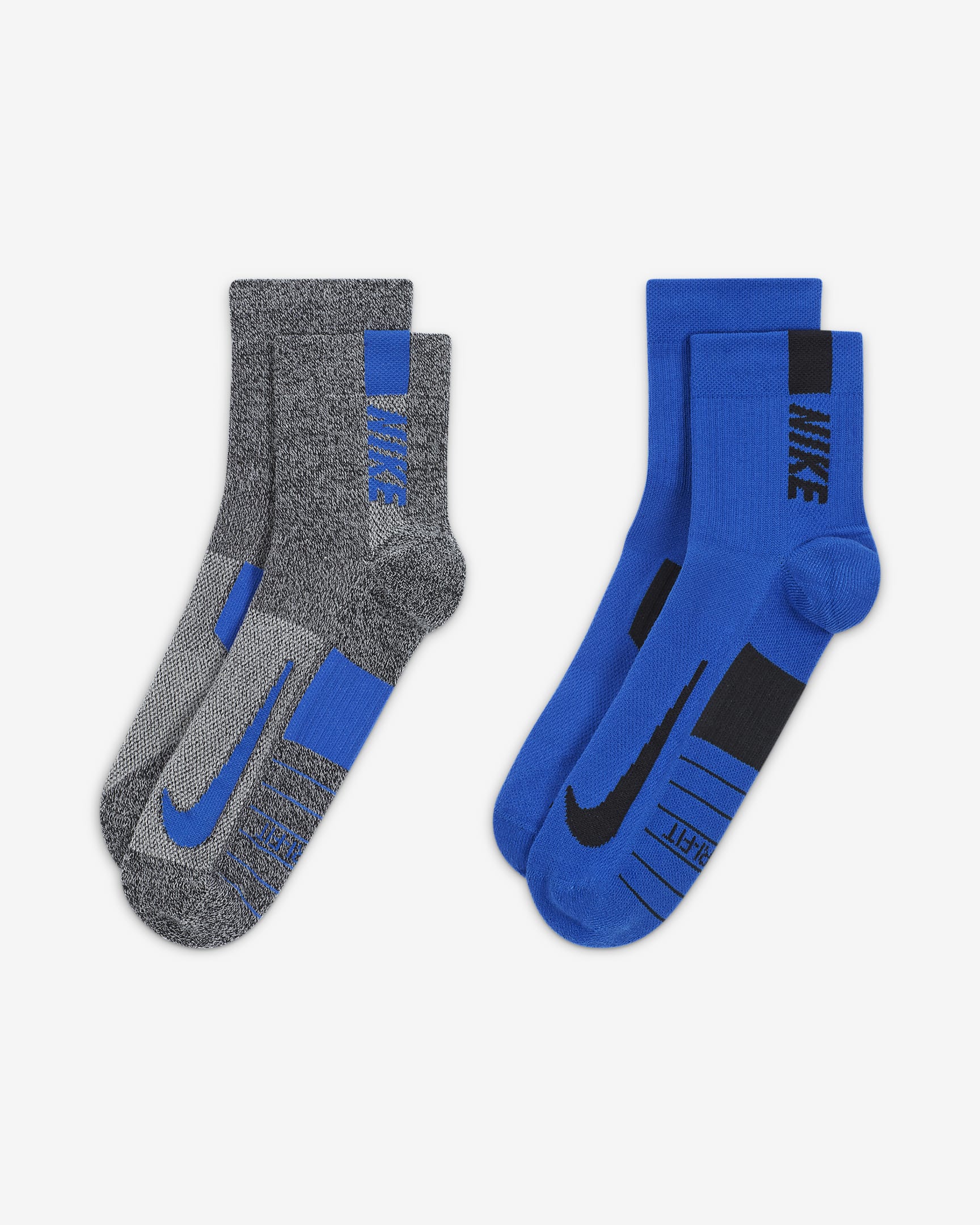 Nike Multiplier Running Ankle Socks (2 Pairs). Nike BE