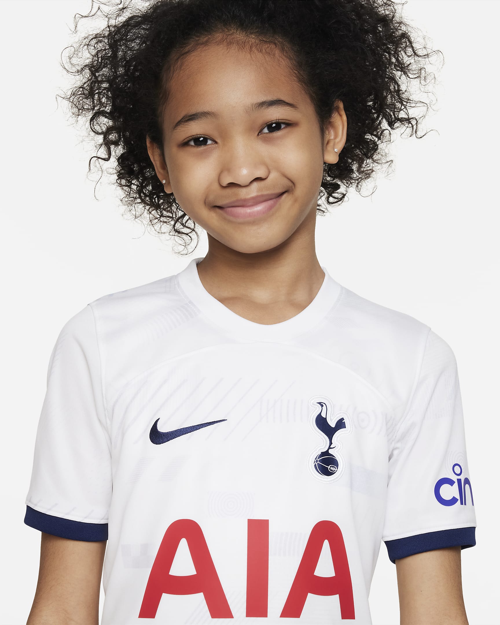 Jersey de fútbol Nike Dri-FIT del Tottenham Hotspur local 2023/24 Stadium para niños talla grande - Blanco/Azul binario