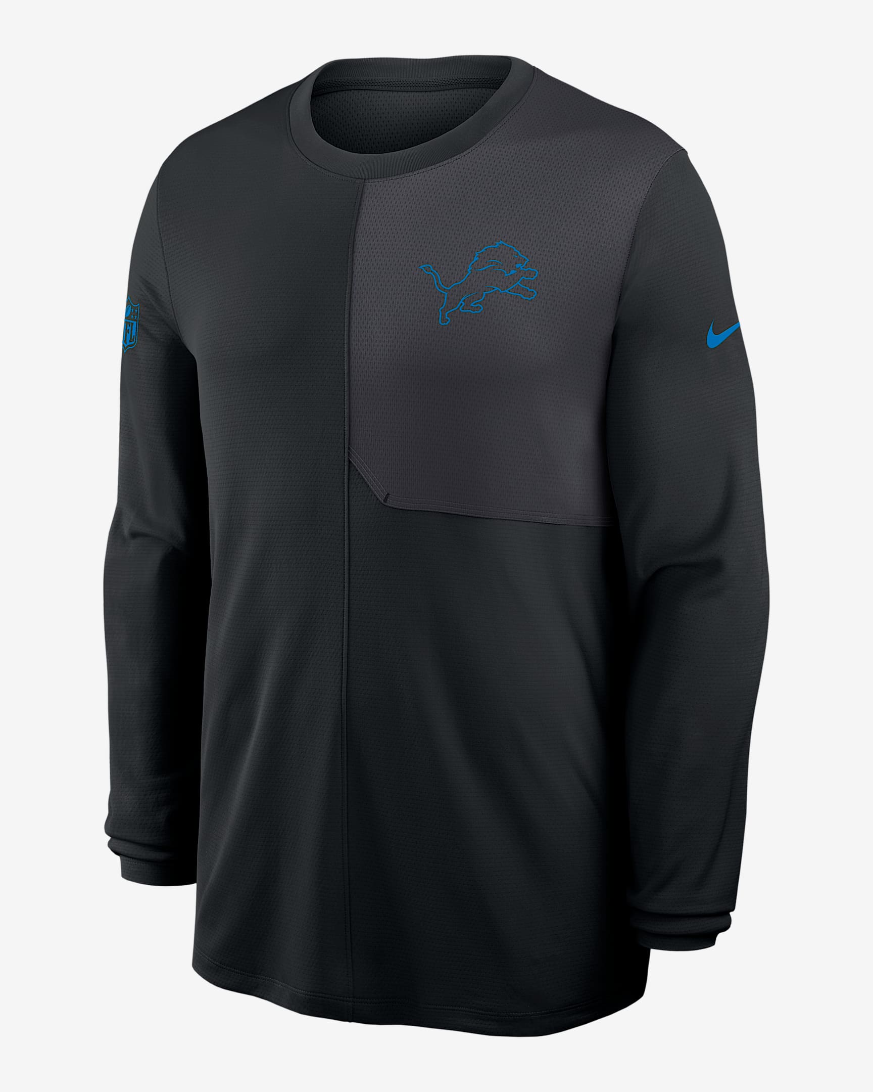 Detroit Lions Sideline Coach Men's Nike Dri-FIT NFL Long-Sleeve Top - Black
