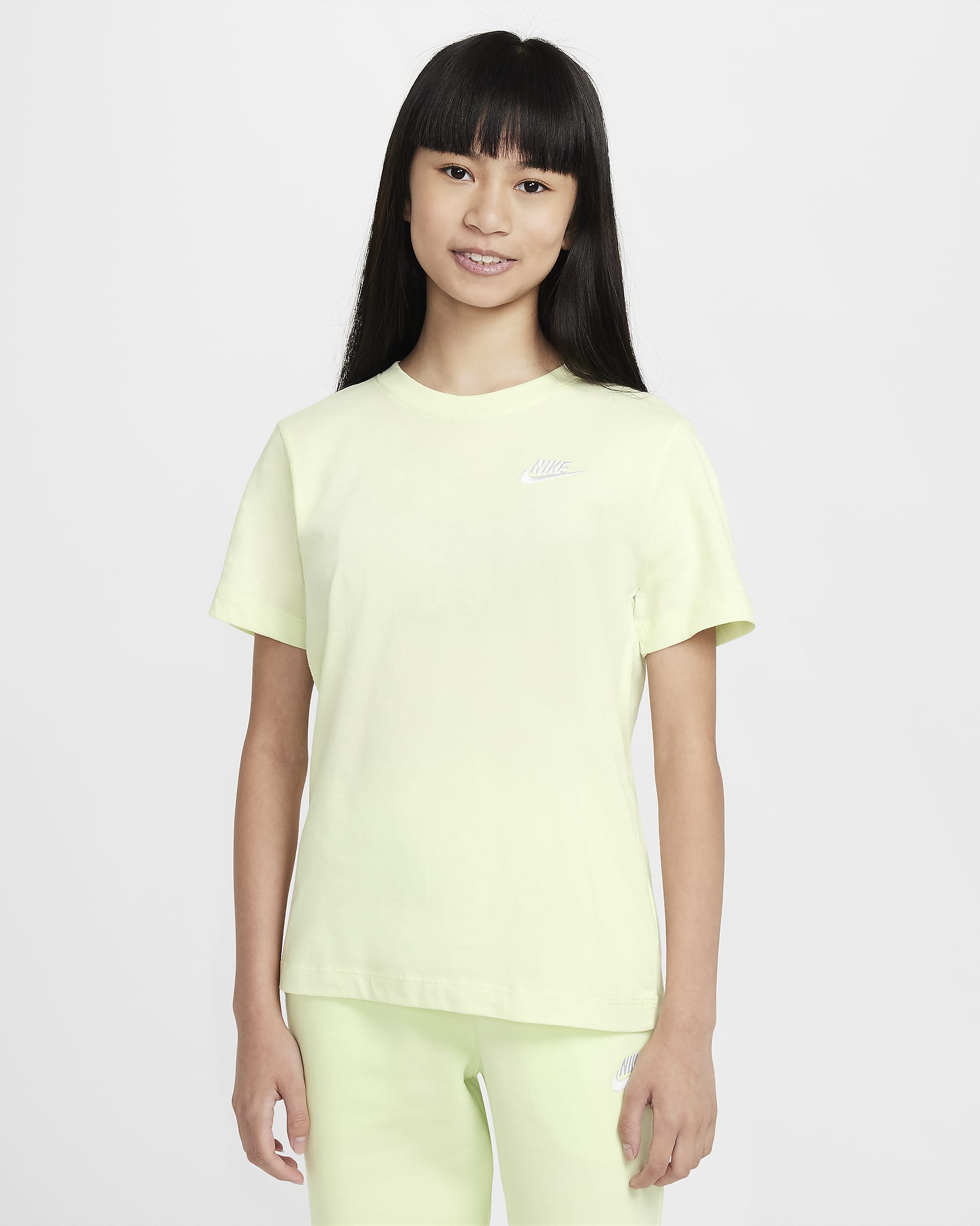 Nike Sportswear-T-shirt til større børn - Lime Ice