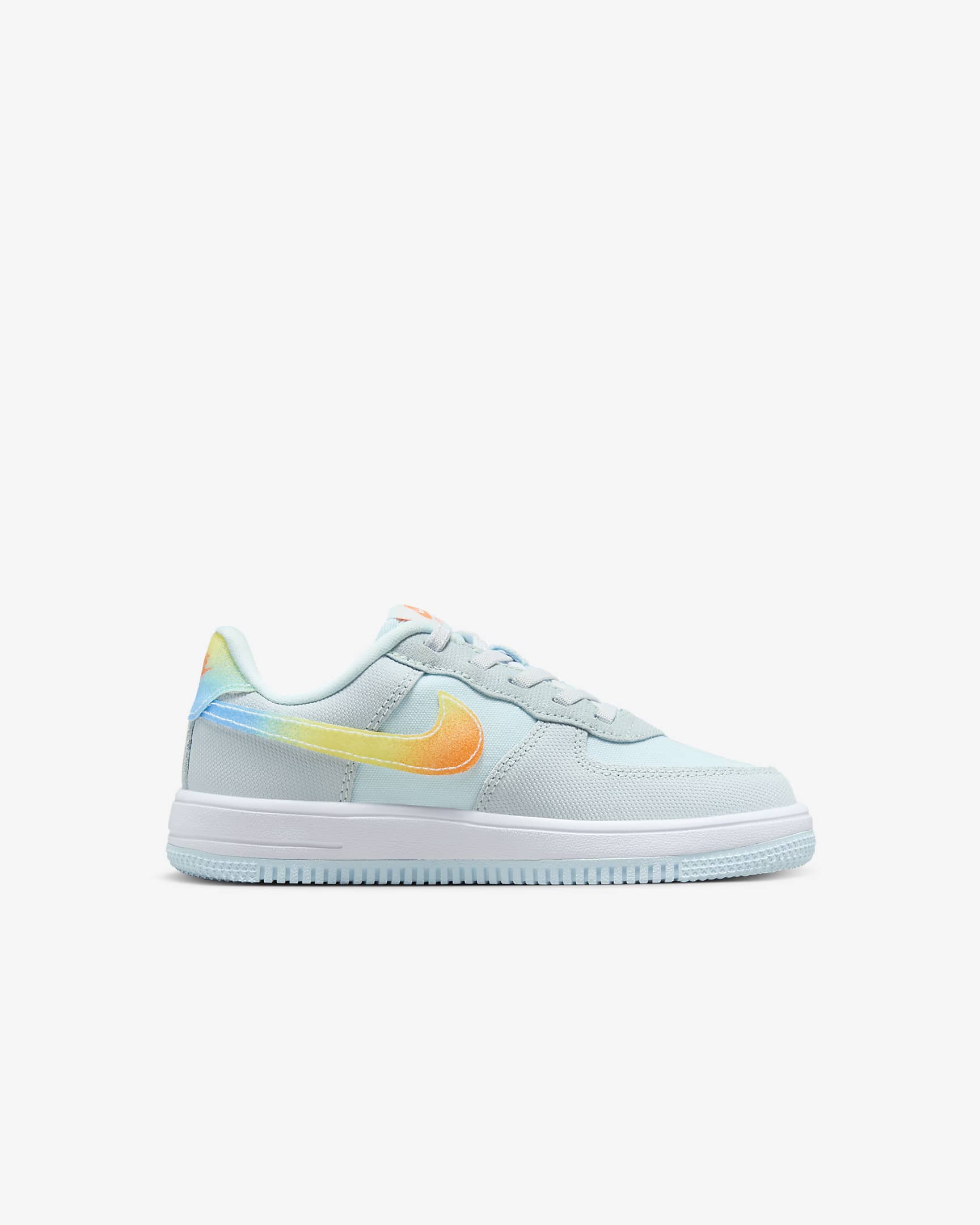 Nike Force 1 Low EasyOn Younger Kids' Shoes - Glacier Blue/Light Lemon Twist/Aquarius Blue/Total Orange